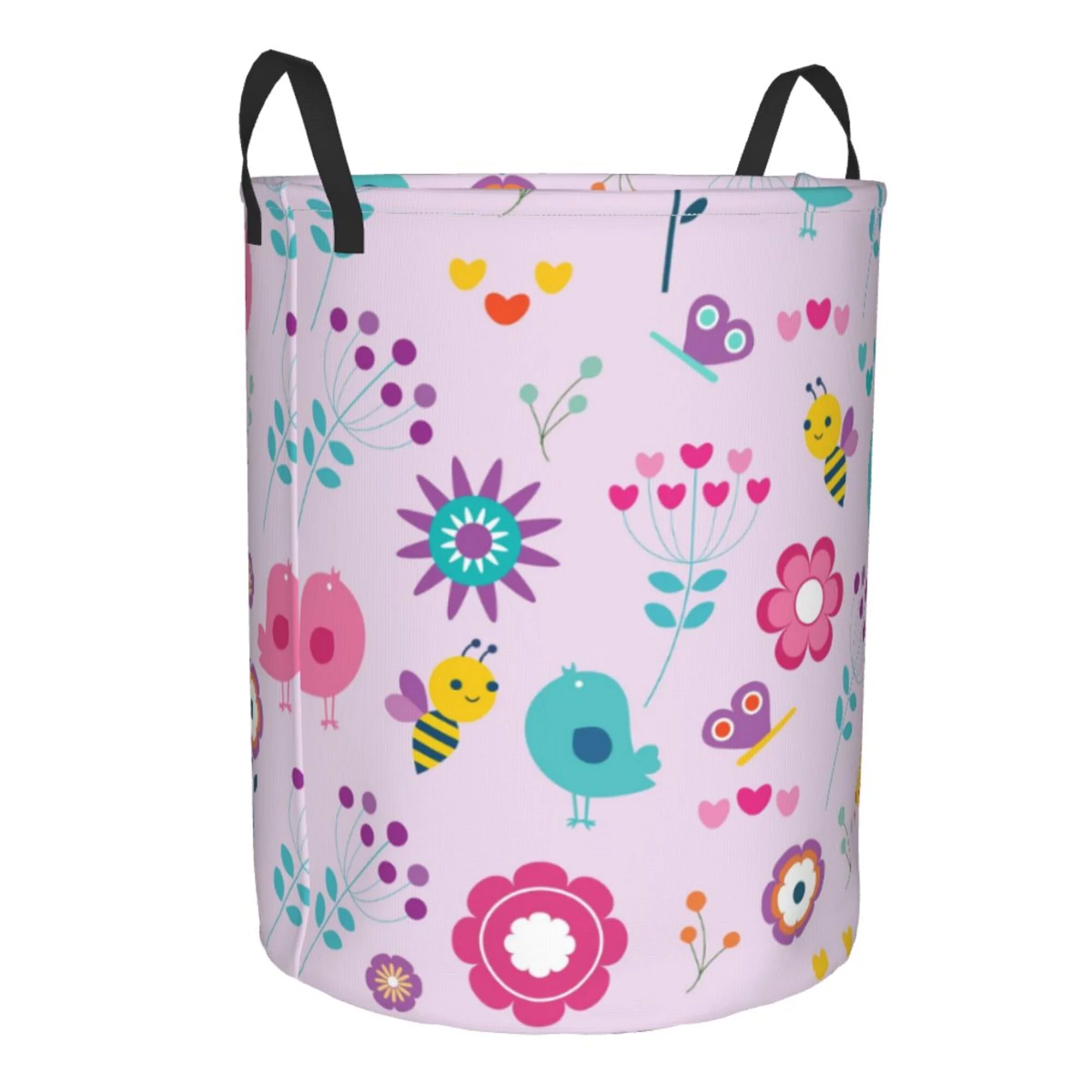 ZICANCN Retro Spring Nature Pattern Laundry Basket Organizer , Dirty Clothes Hamper for Bathroom Kids Girls Boys Laundry Hamper Small