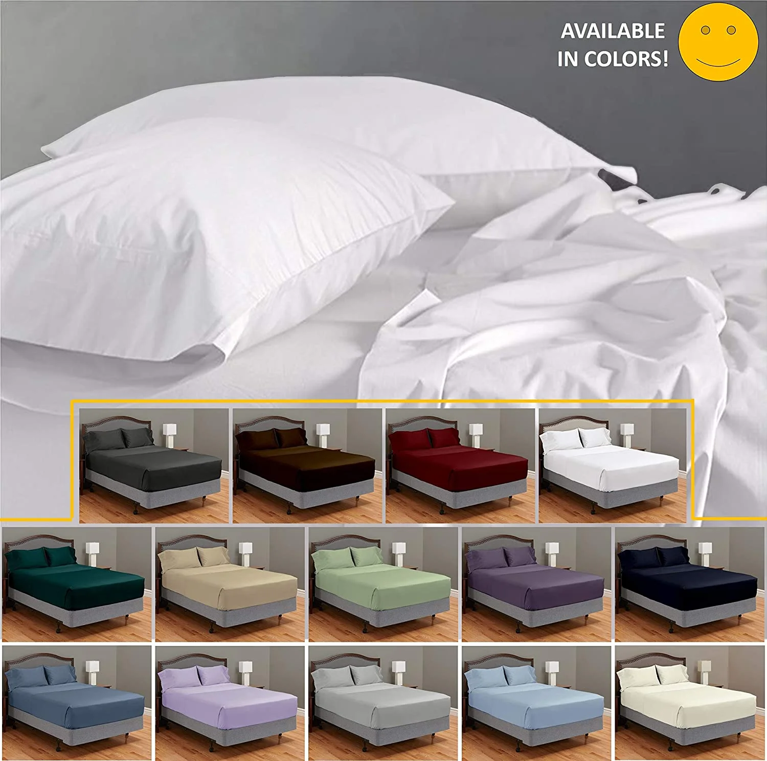 21-INCH EXTRA DEEP POCKETS - 6 PC Queen-XL Giza Sheet Set - (Extra Pillowcases, Fitted & Flat) 1000-Thread-Count 100% Giza Cotton- 1000TC Cotton- White