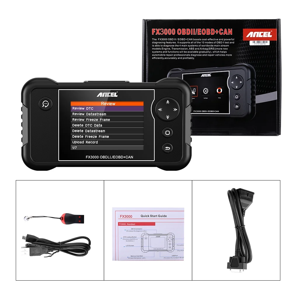 ANCEL FX3000 OBD2 Scanner Car Diagnostic Scanner Check Engine ABS SRS Transmission Scan Tool with Oil EPB BMS Reset ABS Bleeding SAS Calibration Automotive Scanner OBD2 Code Reader