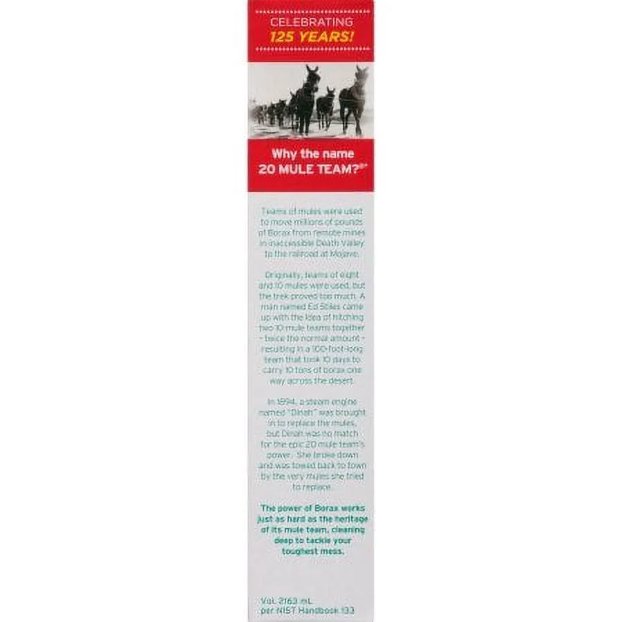 Twenty Mule Team Borax Detergent Booster & Multi-Purpose Household Cleaner 65 oz. Box (8 Pack)