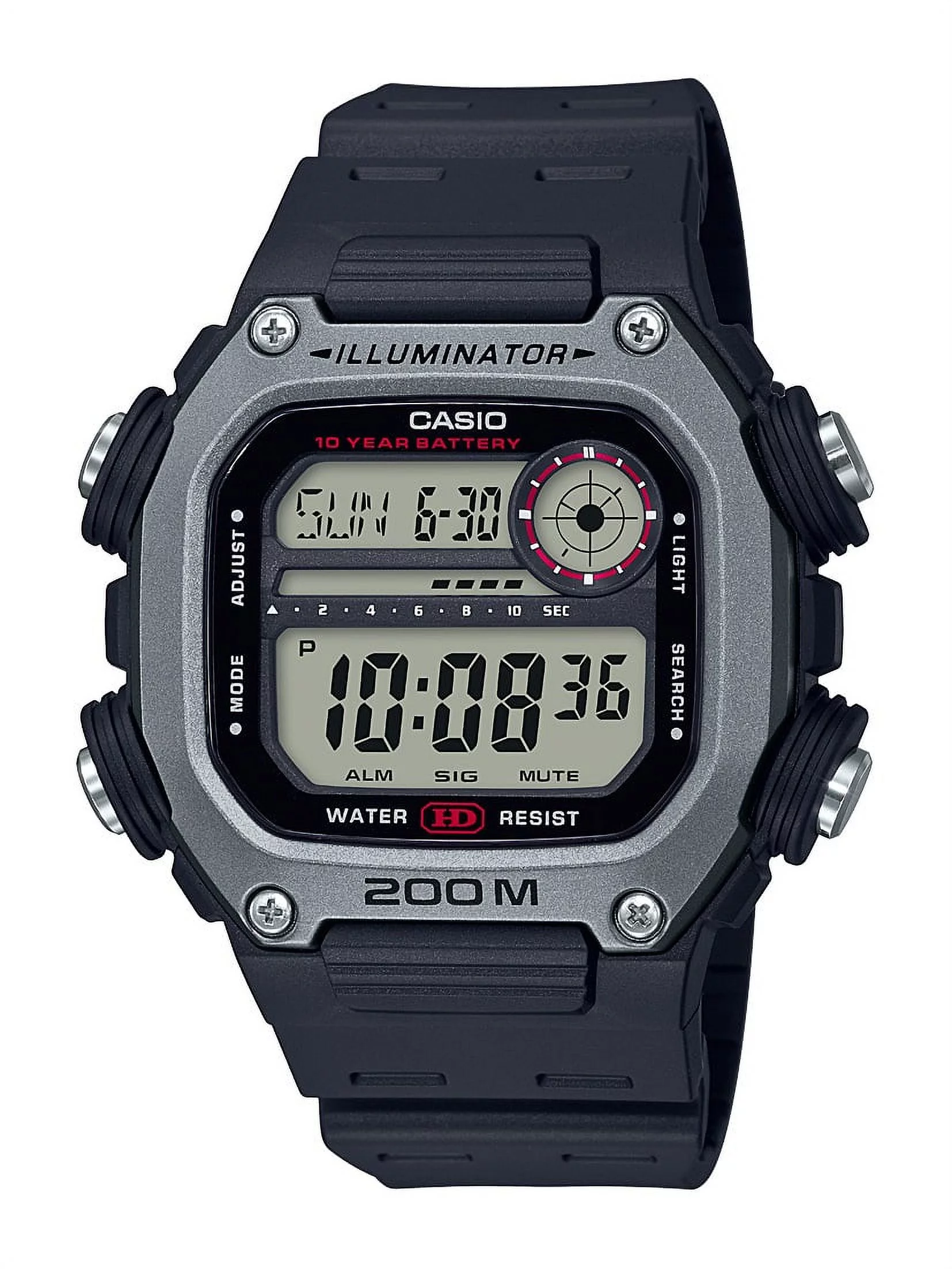 Casio Men's Heavy Duty Digital Sport Watch, Black-Silver