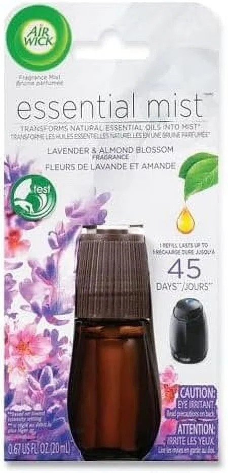 Air Wick Essential Mist, Fragrant Mist Diffuser, Lavender & Almond Blossom 0.67 oz Pack of 6