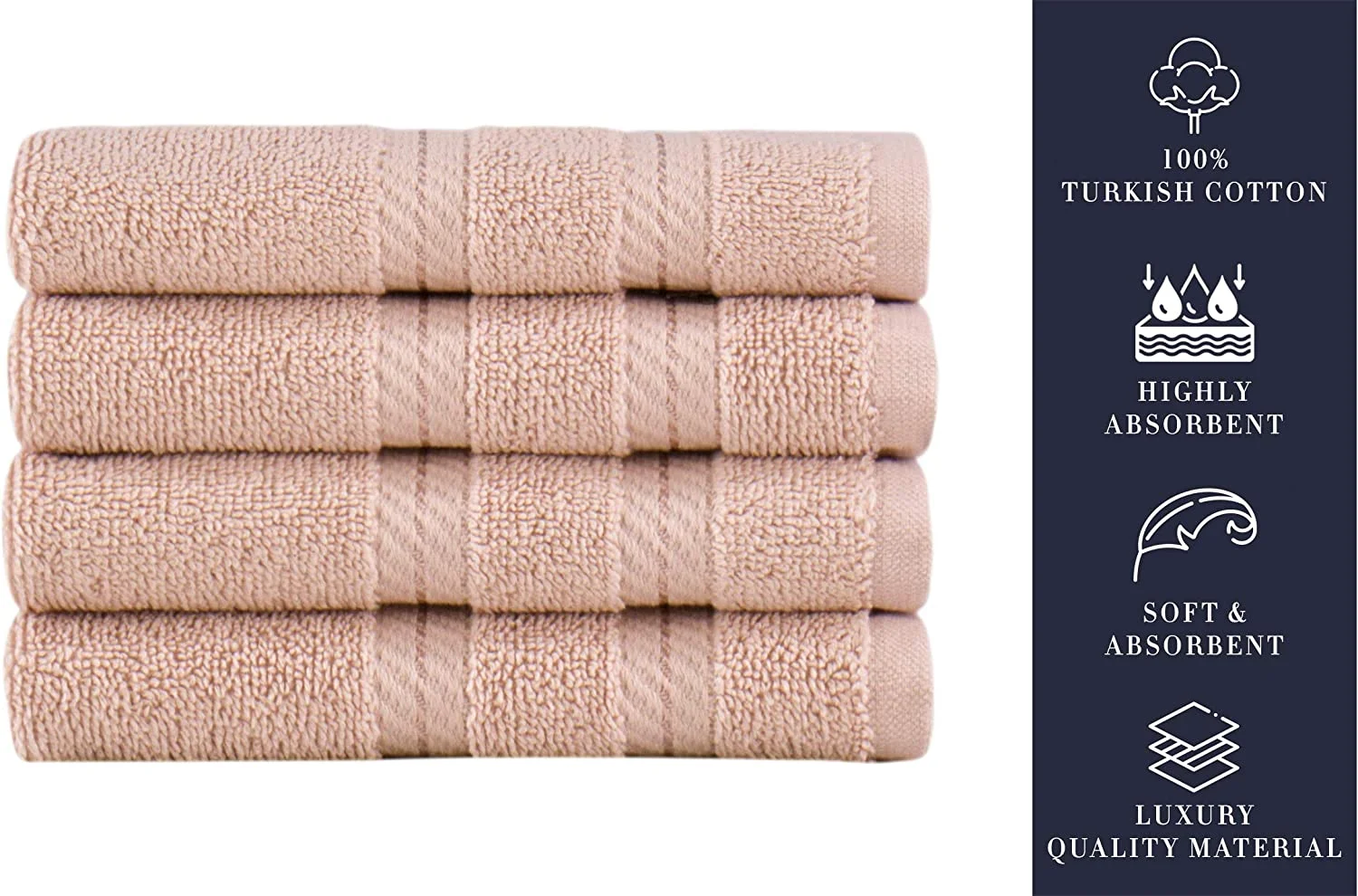 CTT Luxury  Washcloths For Your Body - 4 Piece Set Of Face  For Drying Face, Made With 100%  Cotton, Absorbent & Comfy | 13