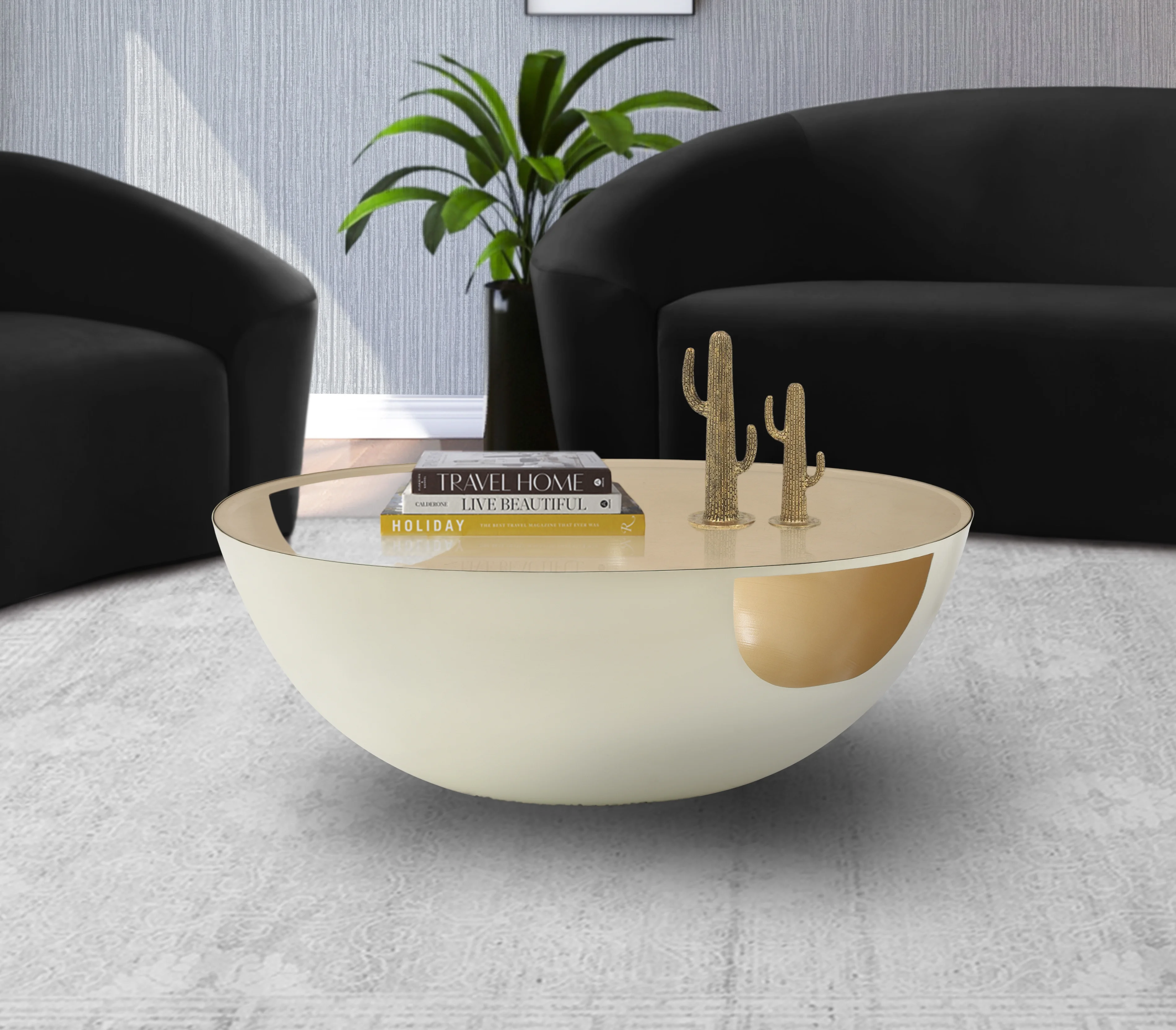 Meridian Furniture Doma Cream / Gold Coffee Table