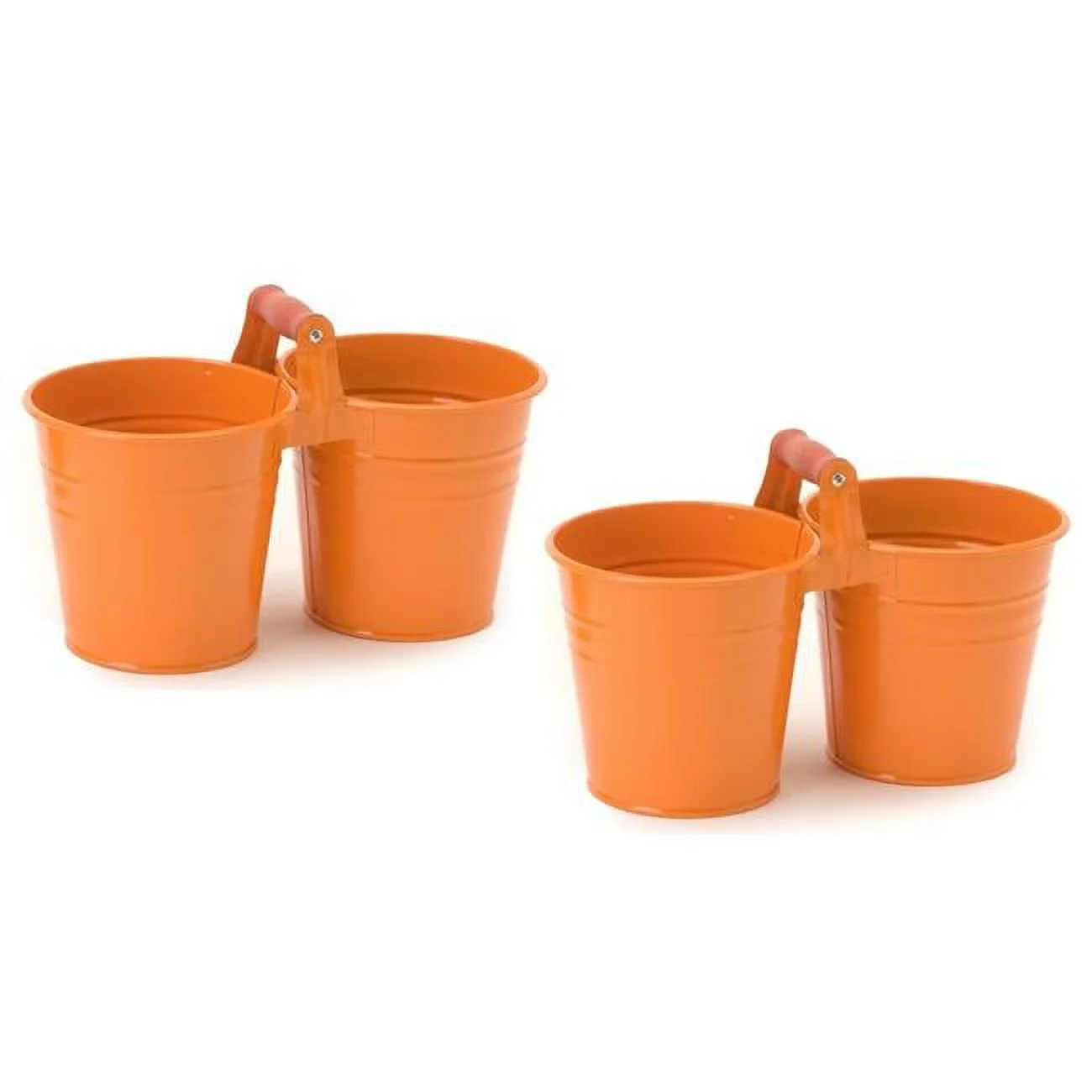 Houston International Trading 8122E TA S-2 Enameled Galvanized Double Planter - Set of 2