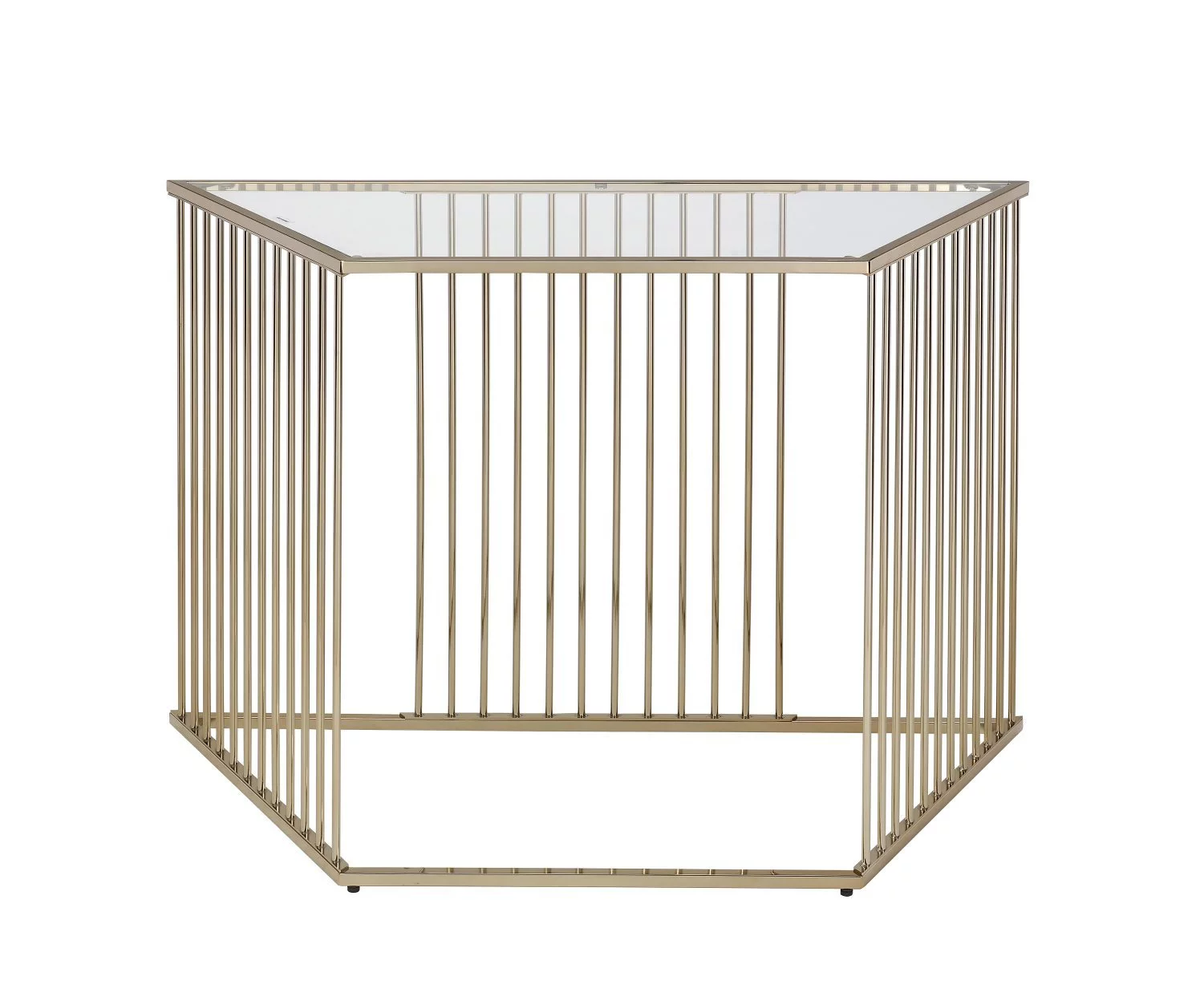 Elegant ACME Oaklie Champagne and Clear Glass Sofa Table with Stylish Design for Home Decor Enhancement