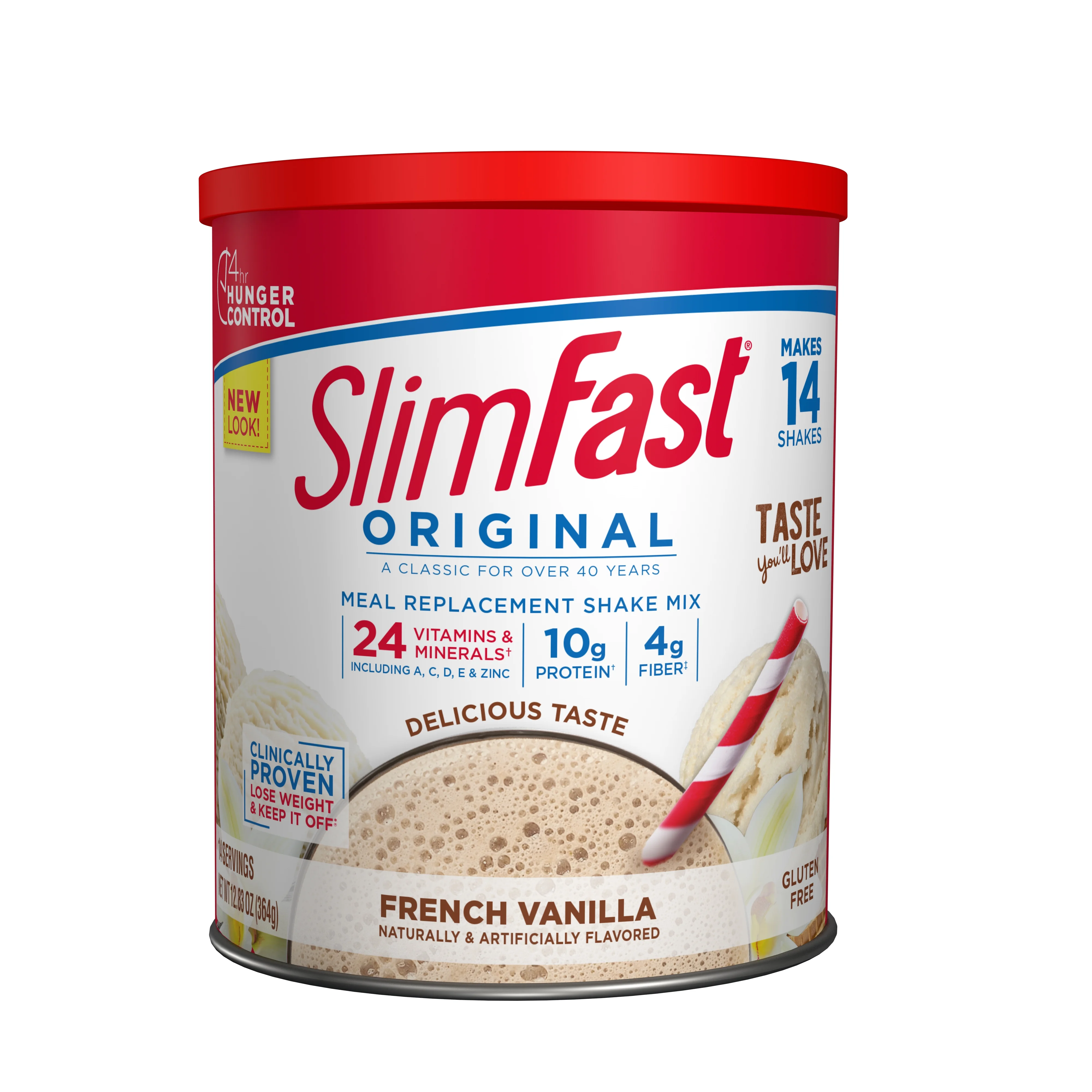 (3 pack) SlimFast Original Meal Replacement Shake Powder, French Vanilla, 12.83 oz, 14 servings