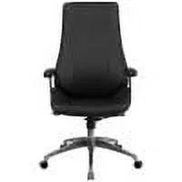 Flash Furniture High Back Black LeatherSoft Smooth Upholstered Executive Swivel Office Chair with Arms