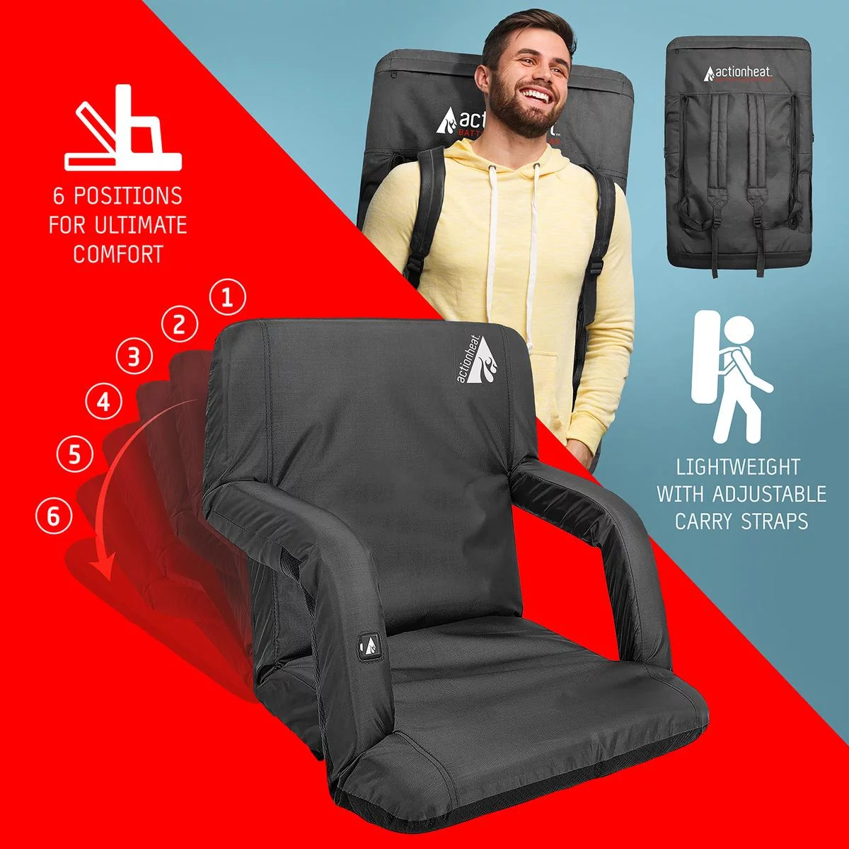 ActionHeat Heated 5V Folding Bleacher Seat