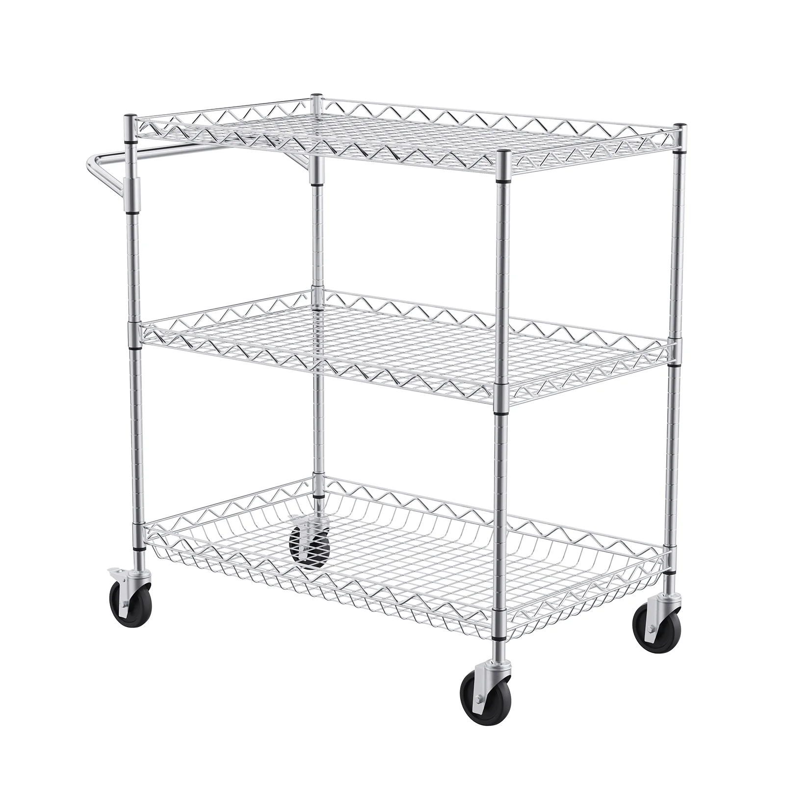 BENTISM 3-Tier Utility Cart Rolling Cart on Wheels 30