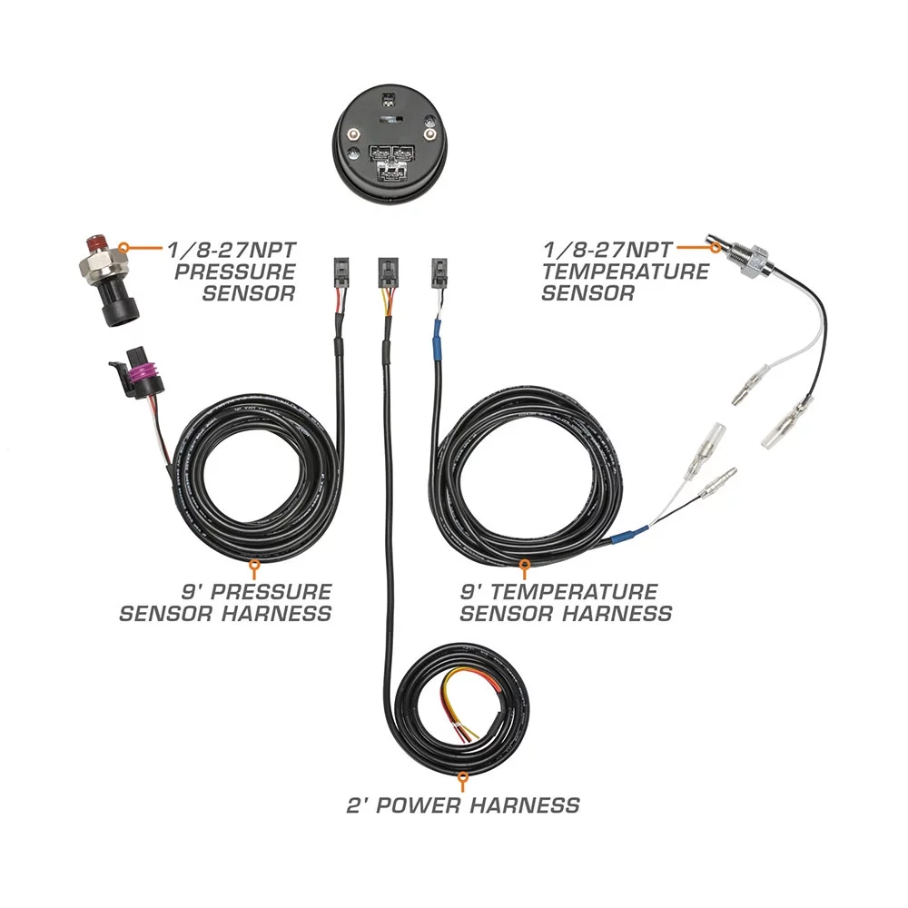 GlowShift 10 Color Digital Dual Transmission Pressure & Transmission Temperature Gauge