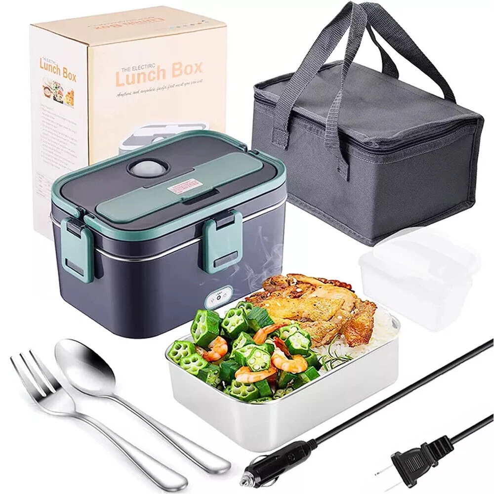 Electric Lunch Box 60W Food Heated 12V 24V 110V Portable Food Warmer Heater 1.8L