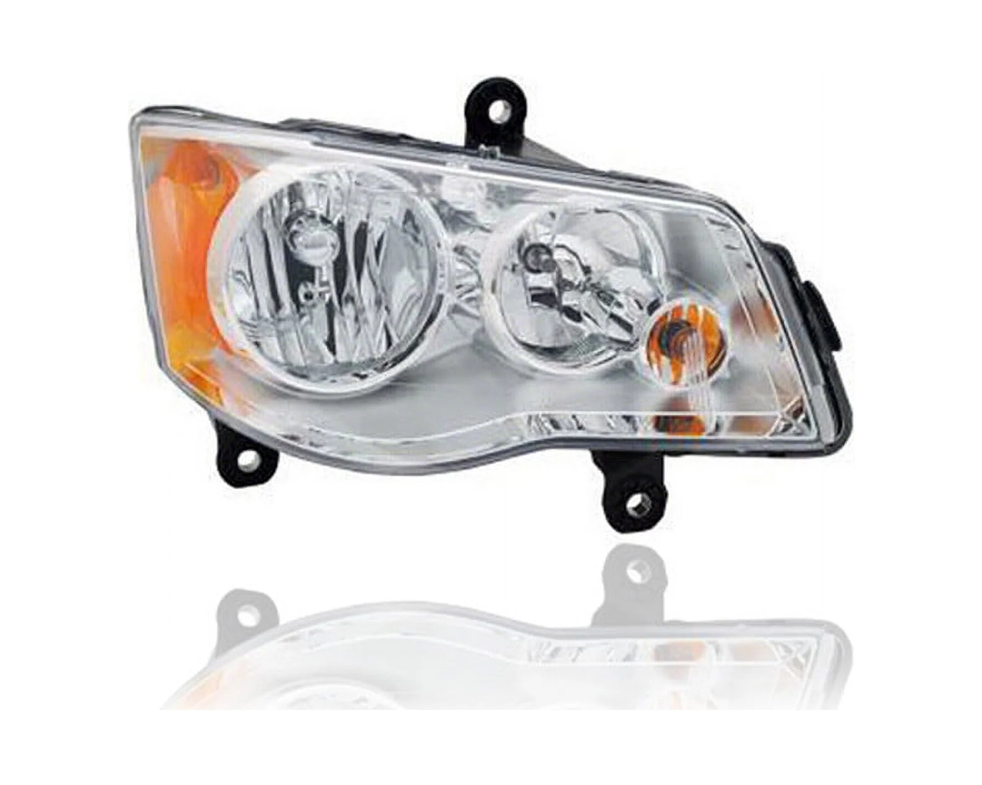 Headlight Assembly - Compatible/Replacement for '11-20 Dodge Grand Caravan, 08-16 Chrylser Town & Country LX/Touring/L - Halogen, Chrome Interior Bezel - Right Hand - Passenger - 5113336AI - CAPA