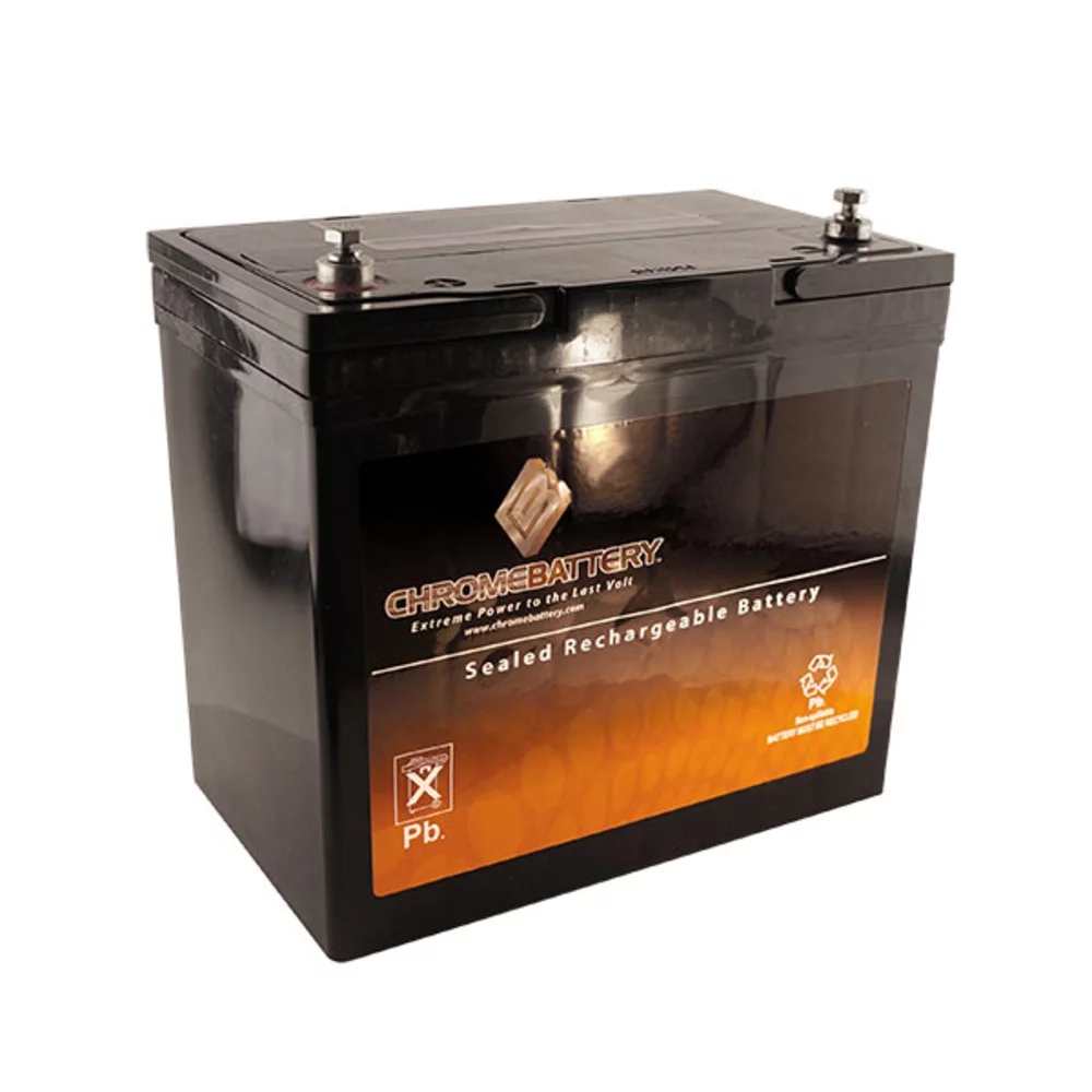 Chrome Battery 12V (12 Volts) 55Ah Renewable Energy Solar Industial Deep Cycle Battery