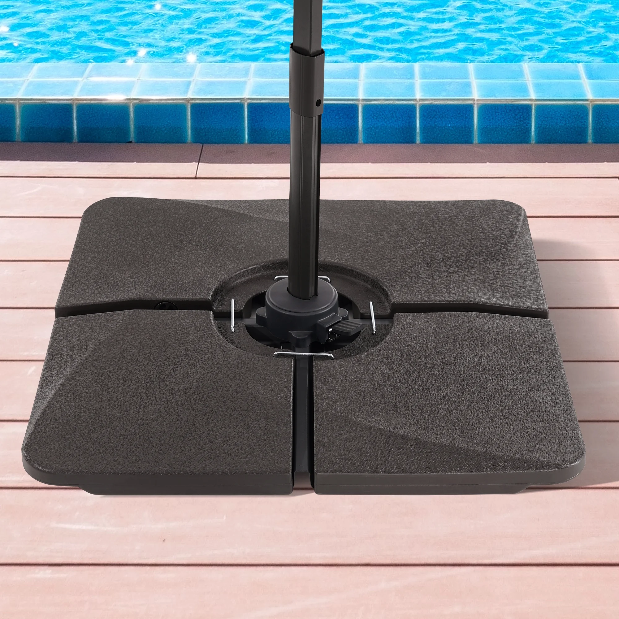 ACEGOSES Patio Cantilever Umbrella Base Filled with Water/Sand HDPE Plastic for Outdoor Offset Umbrellas,Dark Brown
