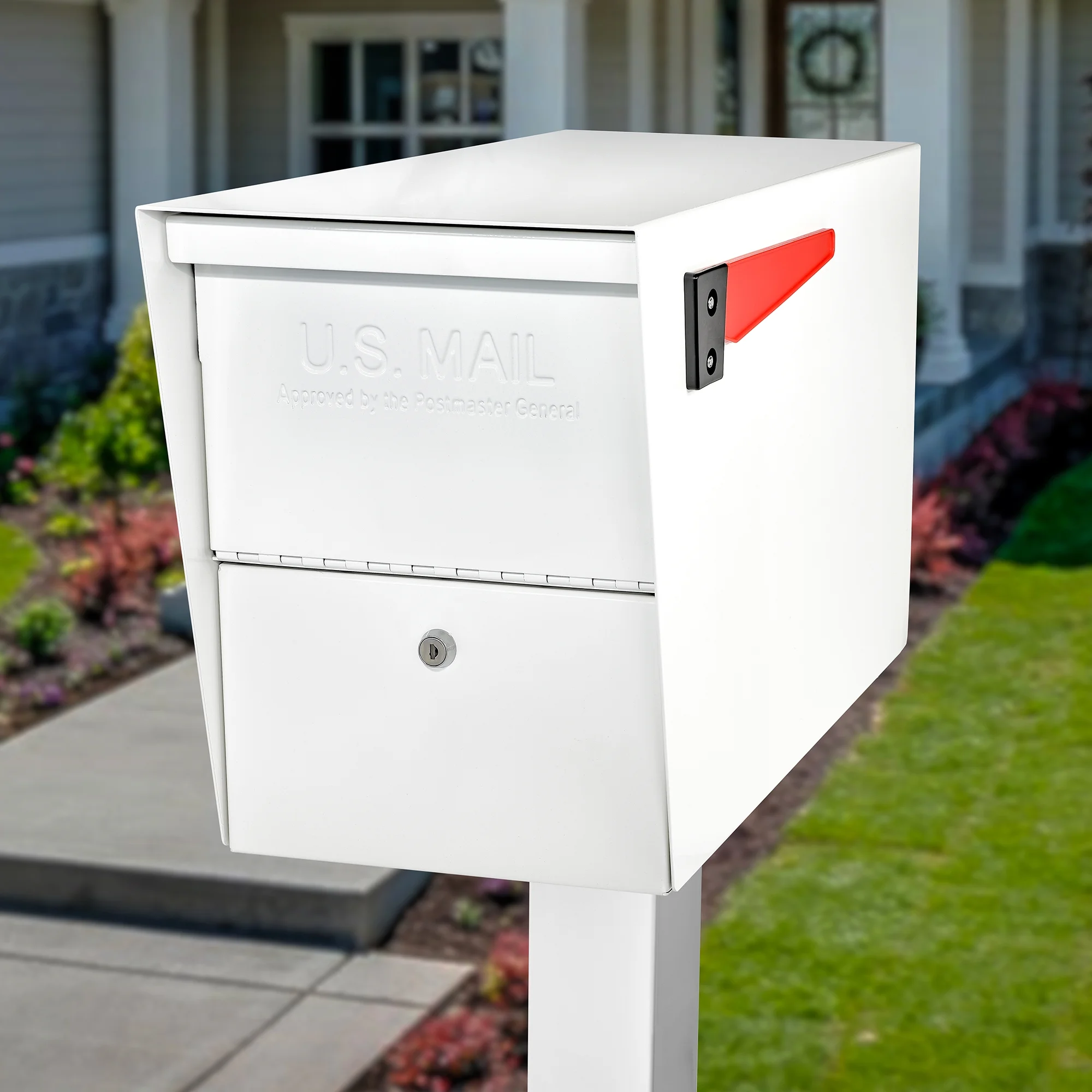 Mail Boss Package Master Locking Security Mailbox, Alpine white