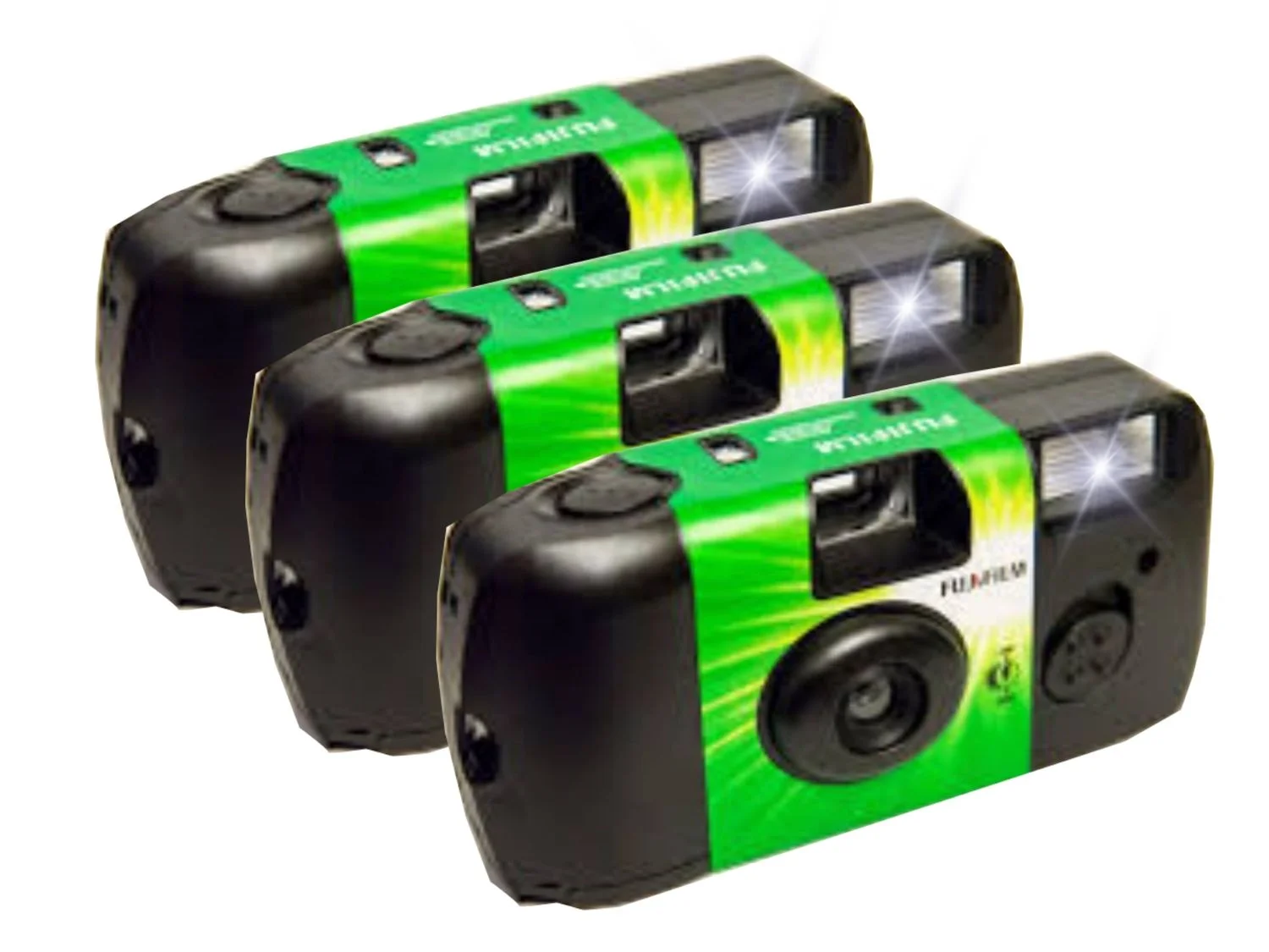 Fujifilm QuickSnap 7033661 Disposable Camera (3 Pack) Plus a Bonus Wrist Band and a Cleaning Cloth