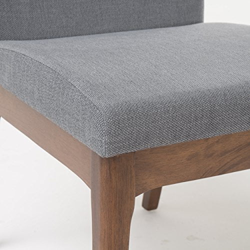 christopher knight home 298987 kwame walnut finish dining chair (set of 2), dark gray