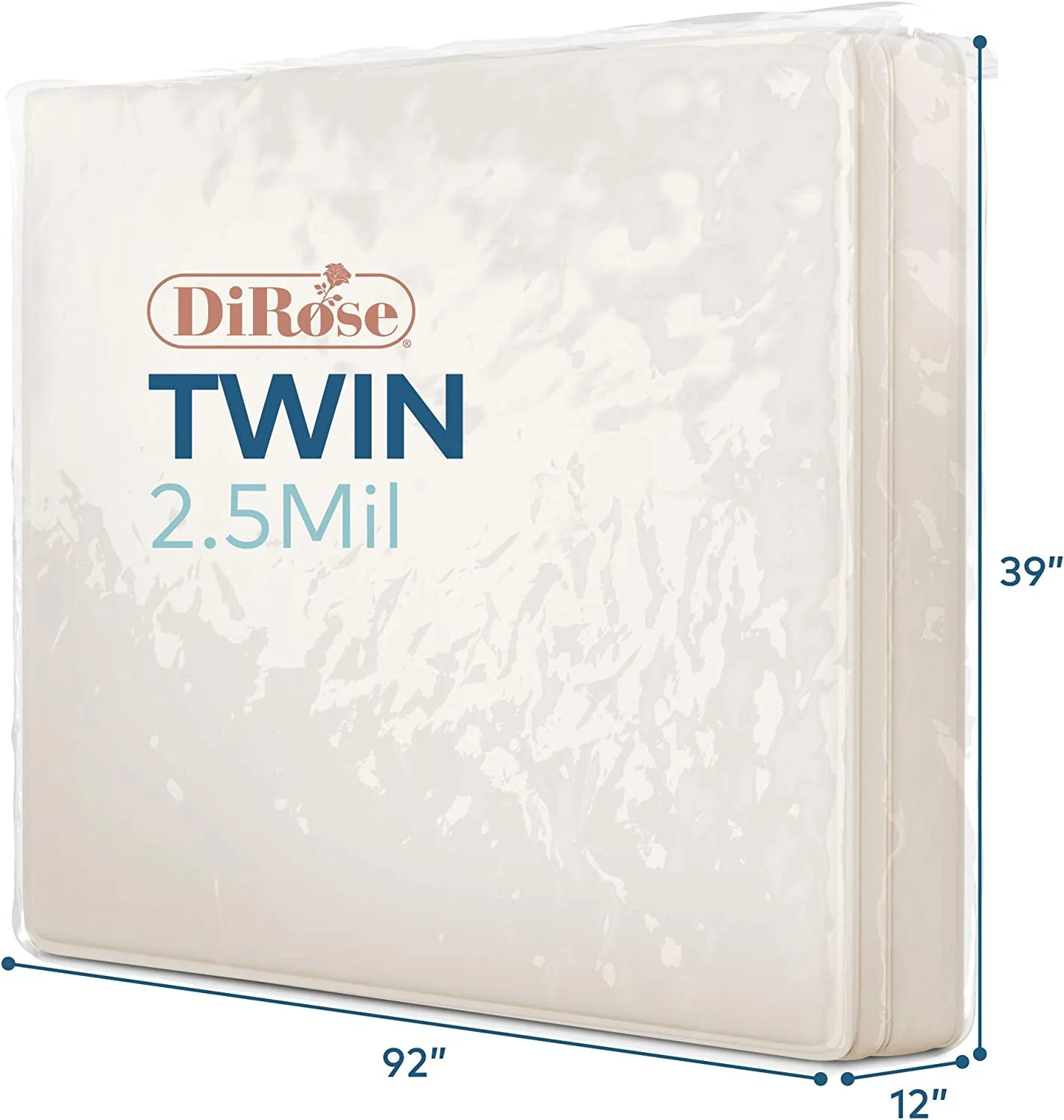 Mattress Storage Bag - 2pk Twin Size Thick Plastic Moving Cover, Transport, Disposal and Protector - 2.5 mil Heavy Duty Reusable Clear Waterproof Mattress Protector Encasement by DiRose