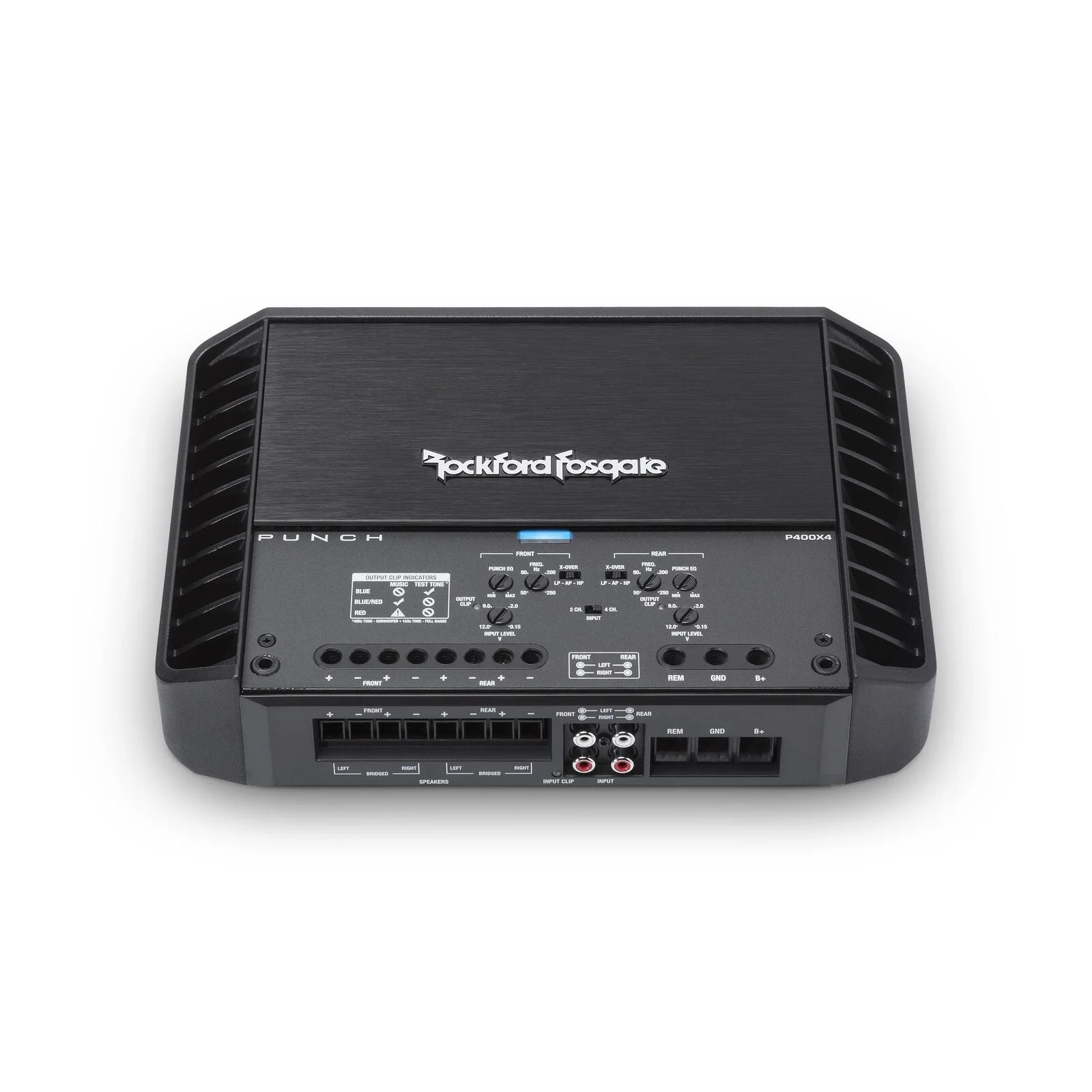 Rockford Fosgate Punch 400W 4Channel Full-Range Class A/B Amplifier +Install Kit