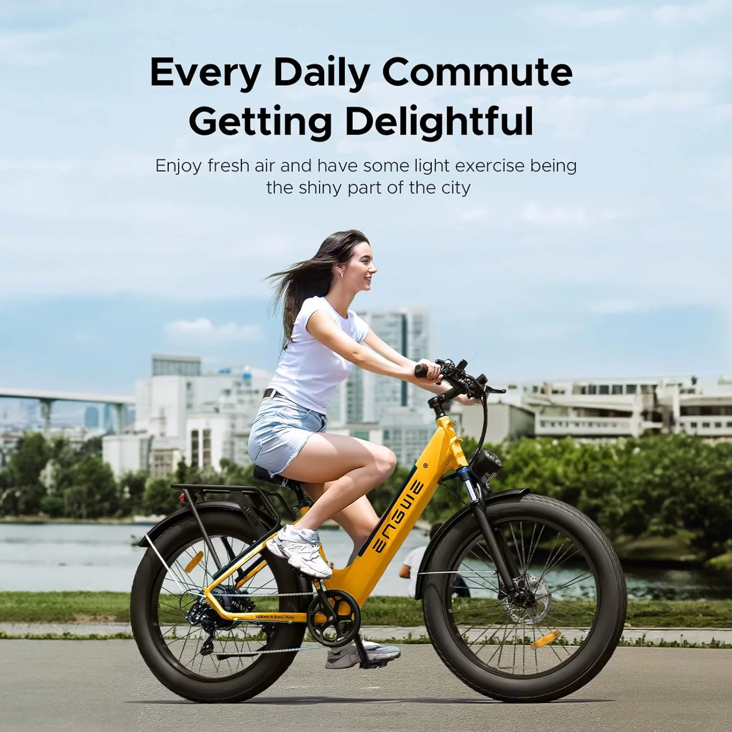 ENGWE Electric Bike 26 Inch Fat Tire e-Bike 750W 48V 16Ah Battery 28Mph Pedal Assist Electric Bicycle 7 Speed E26 ST - Black