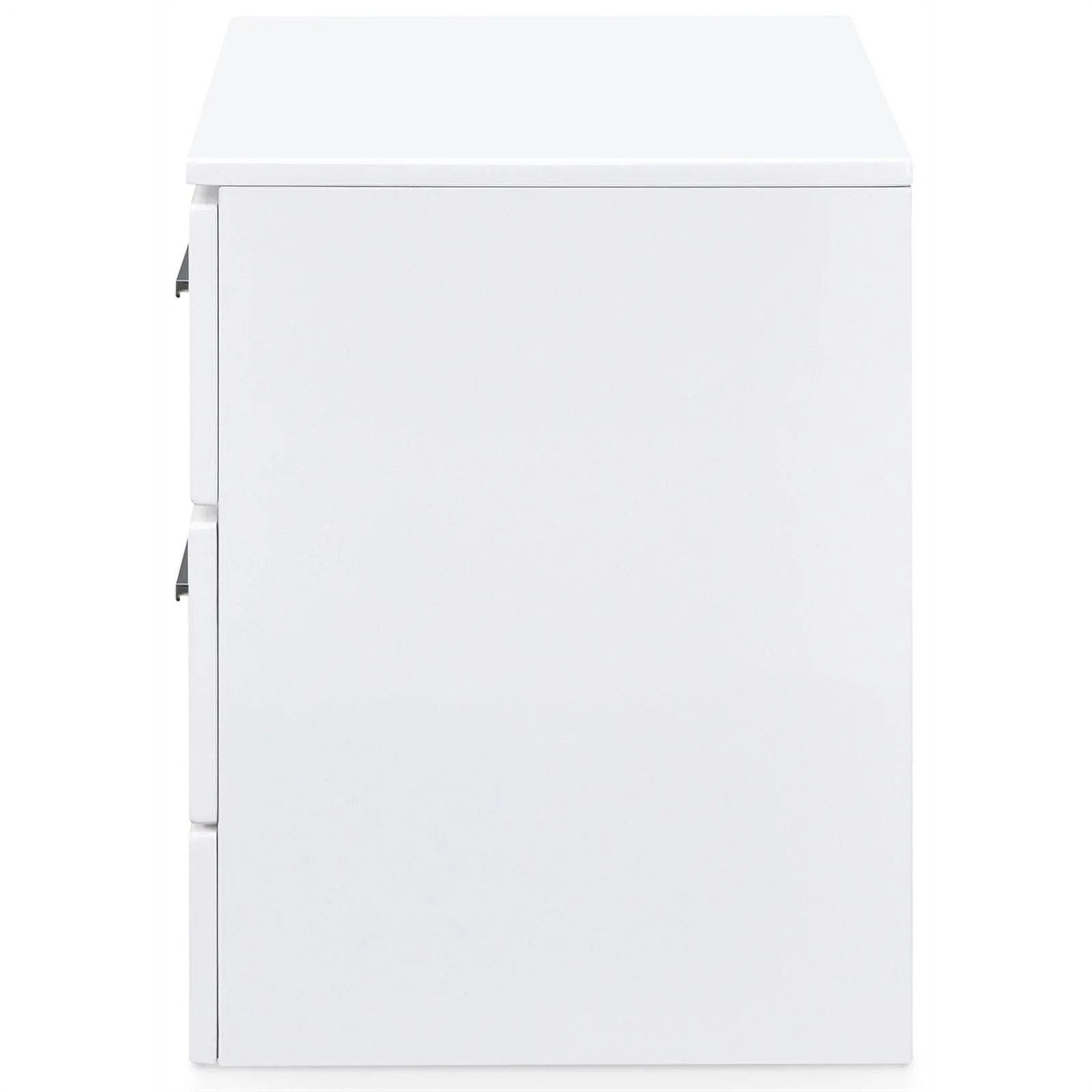 Home Square 2 Drawer Wood Nightstand in White Finish - Set of 2