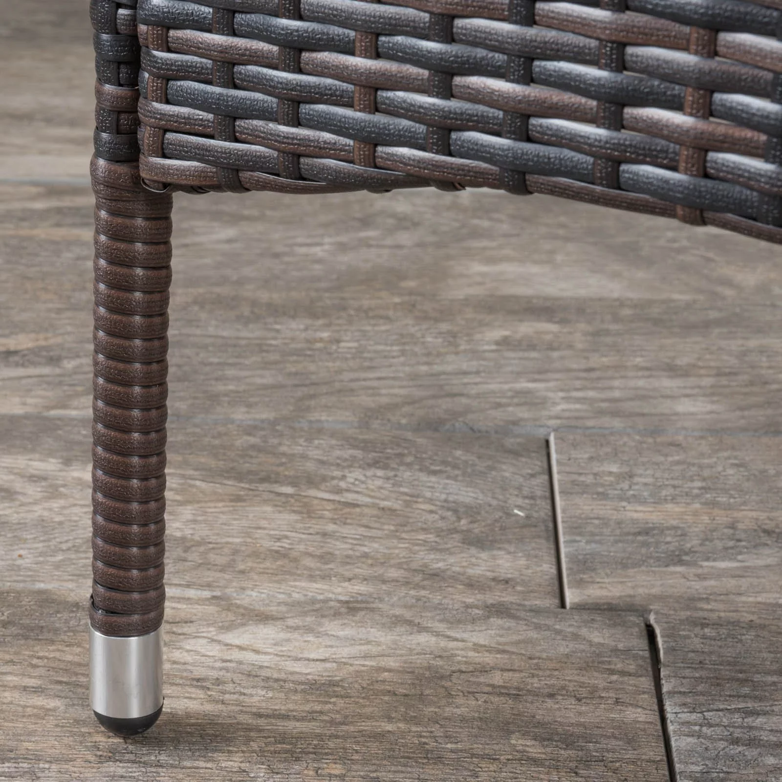 Madison Wicker 5 Piece Round Patio Dining Set with Cushions