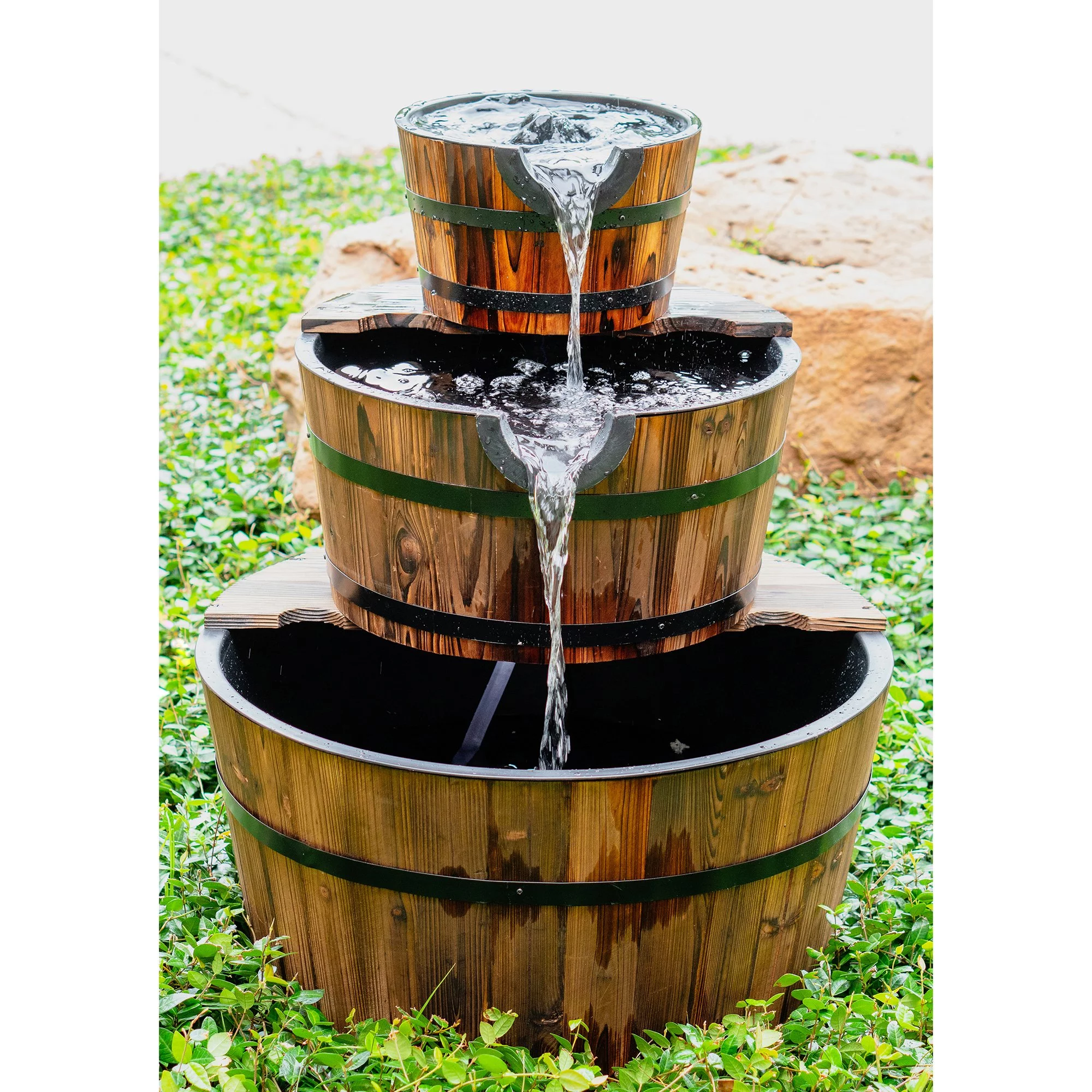 Havenside Home 3-Tier Rustic Outdoor Fountain 24