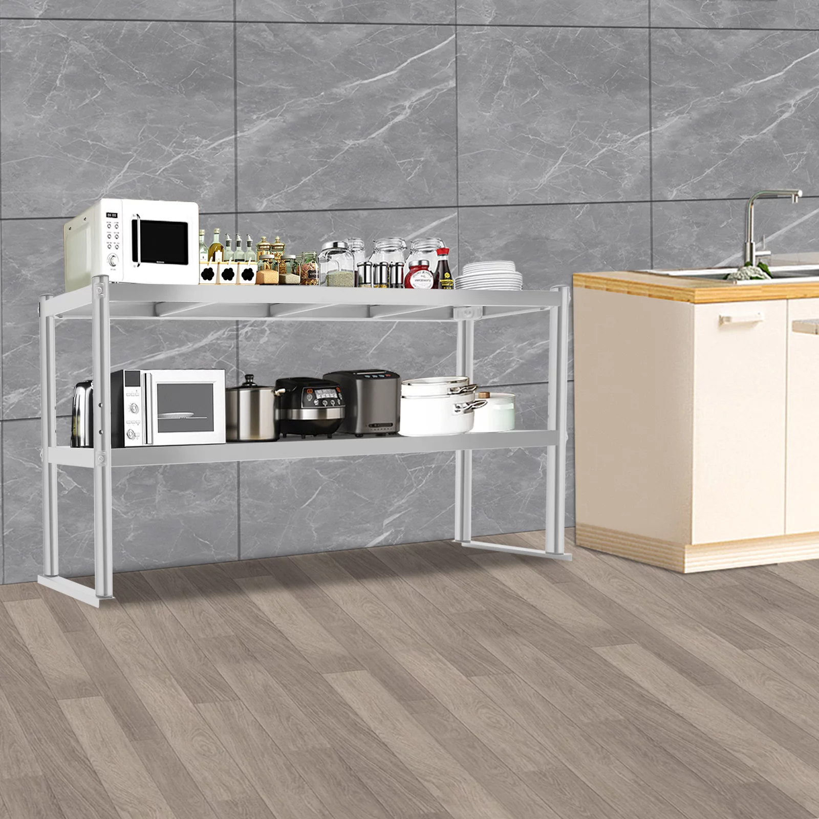 Modern Stainless Steel Commercial Work Table Overshelf Drawer Pot Rack 12”x 30/60” New Kitchen Equipment Food Prep Table