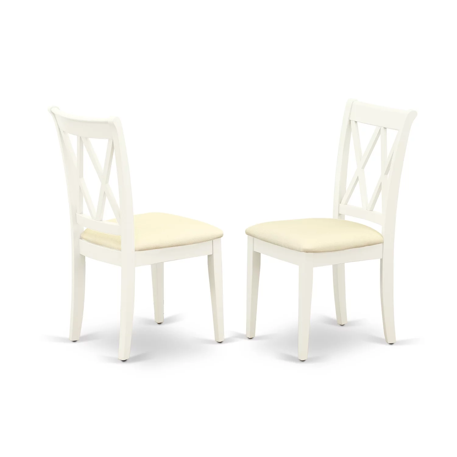 East West Furniture Weston 5-piece Wood Dining Set with Linen Seat in White