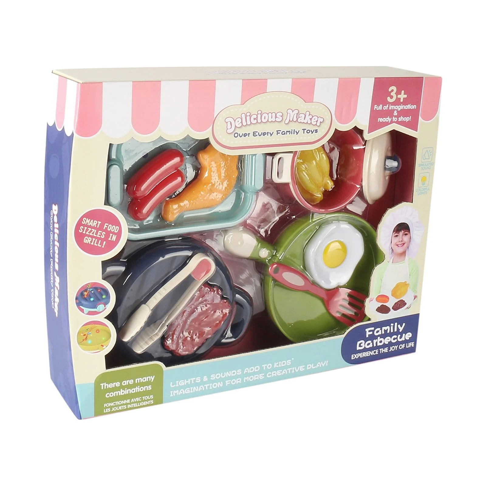 12 Pcs Kitchen Toys Cooking Barbecue Play Set Kids Food Lights Barbecue Grill With Music Kitchen Toy Kitchen Toys For Toddlers