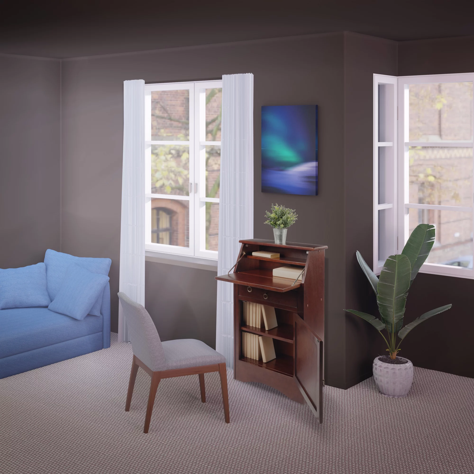 Regalia Secretary Desk Walnut Finish