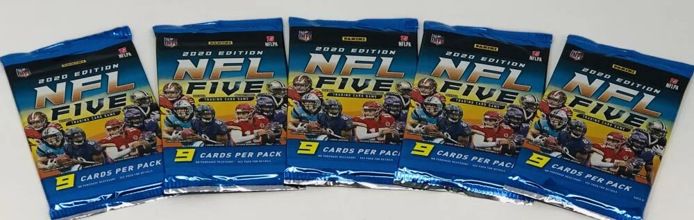(5) 2020 Panini NFL Five Football Trading Card Pack Lot Joe Burrow Rookie Year