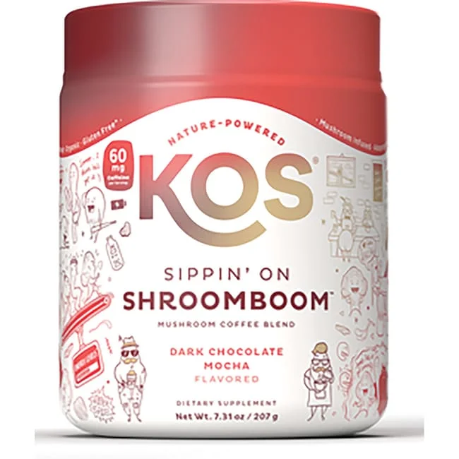 KOS Mushroom Coffee, Dark Chocolate Mocha Flavor Superfood Blend