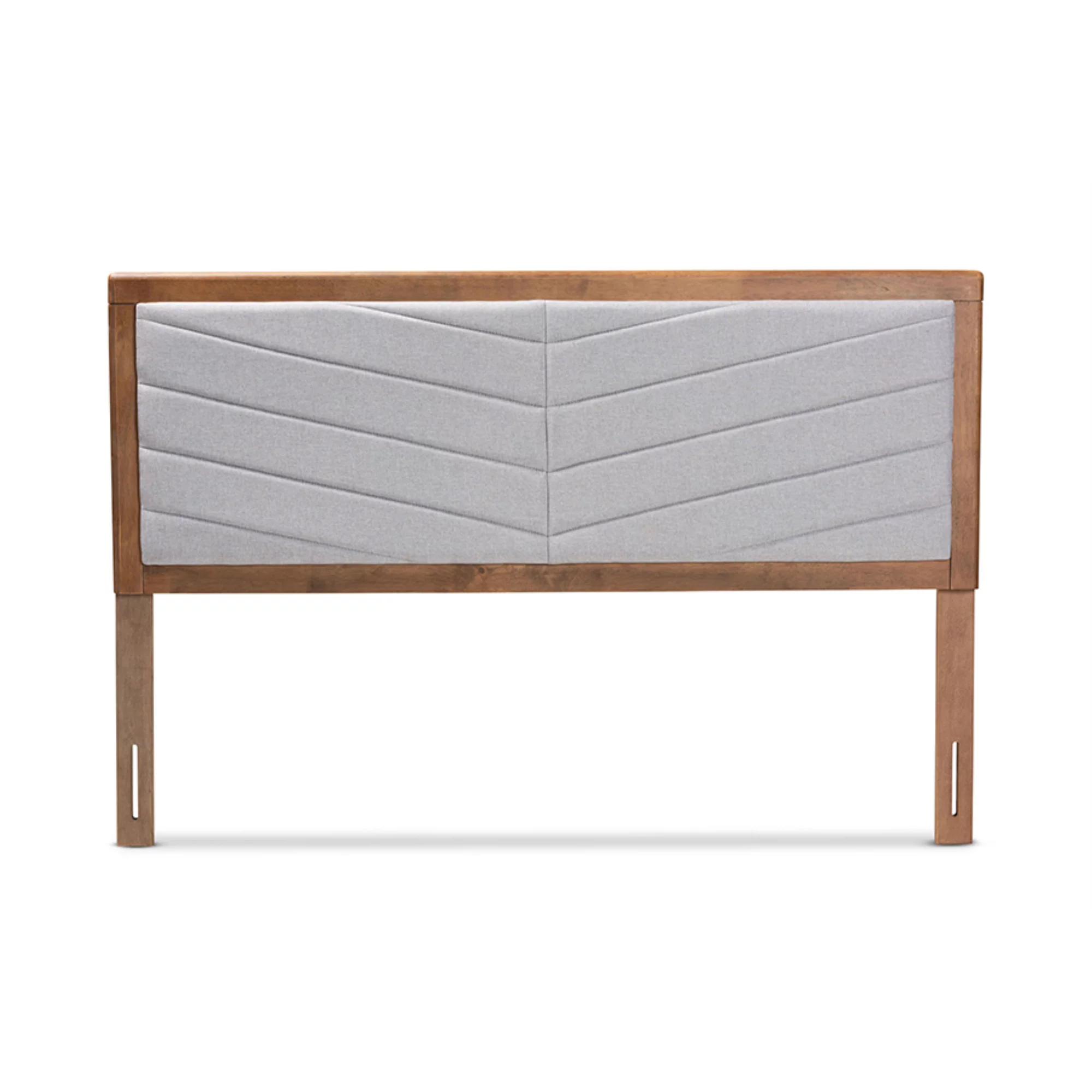 Baxton Studio Iden Light Grey and Brown Finished Wood King Size Headboard