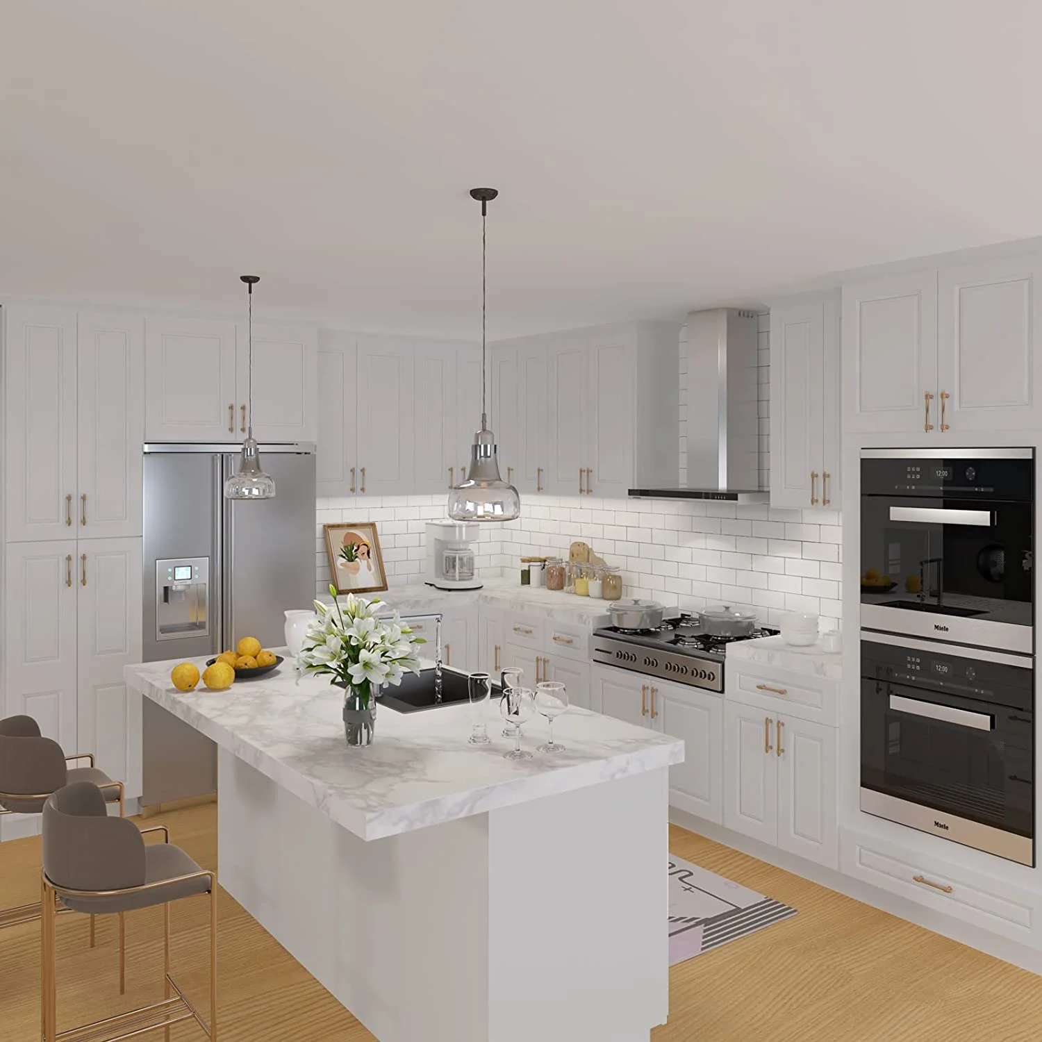 YILAN Wall-Mounted Bathroom Cabinet, Medicine Cabinet, Bathroom Cabinet Wall Mounted with Adjustable Shelves & Soft-Close Door, 12