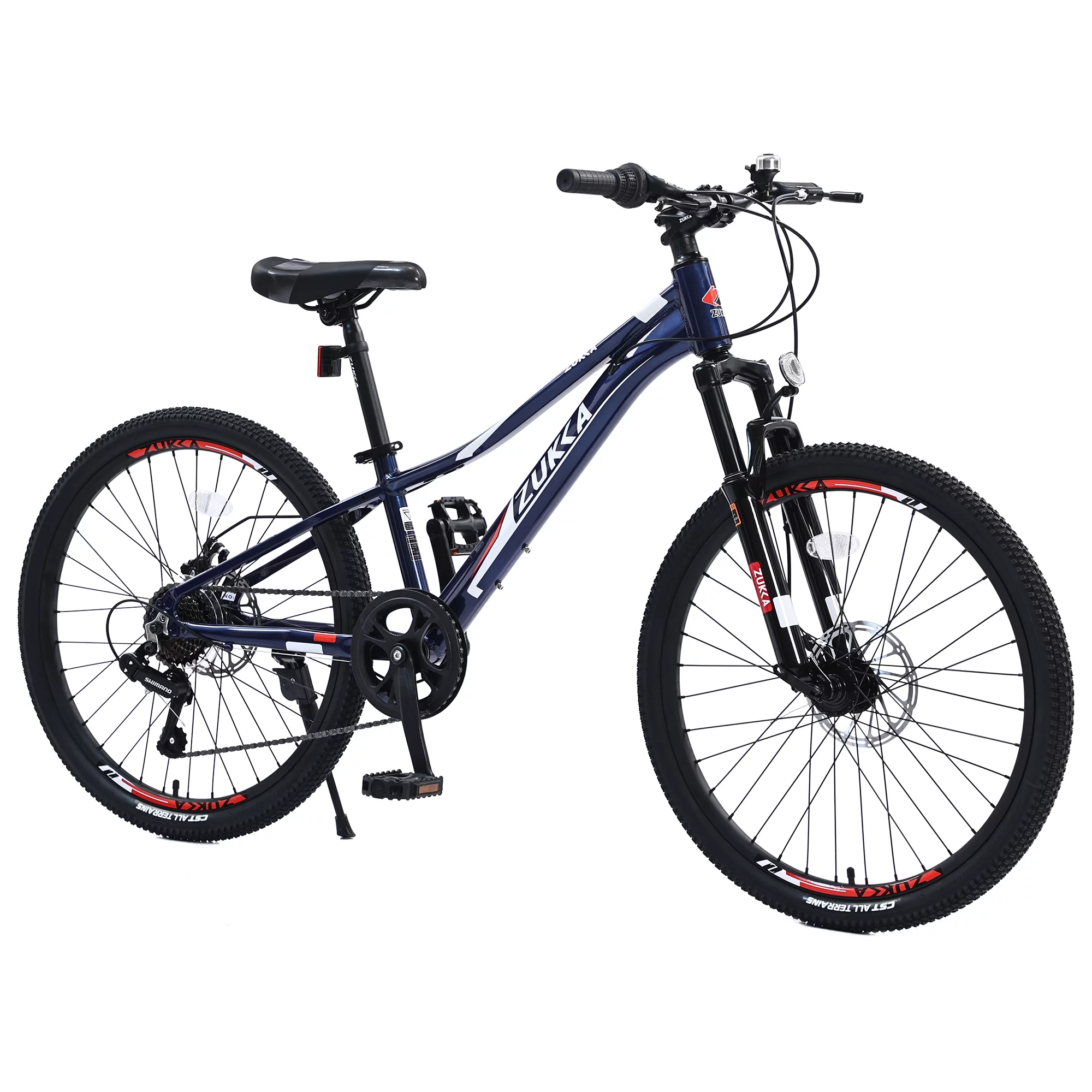 24 Inch Kid's Mountain Bike for Boys Girls, Child MTB Bicycle 7 Speeds Aluminium Alloy Frame Bicycle(Blue)