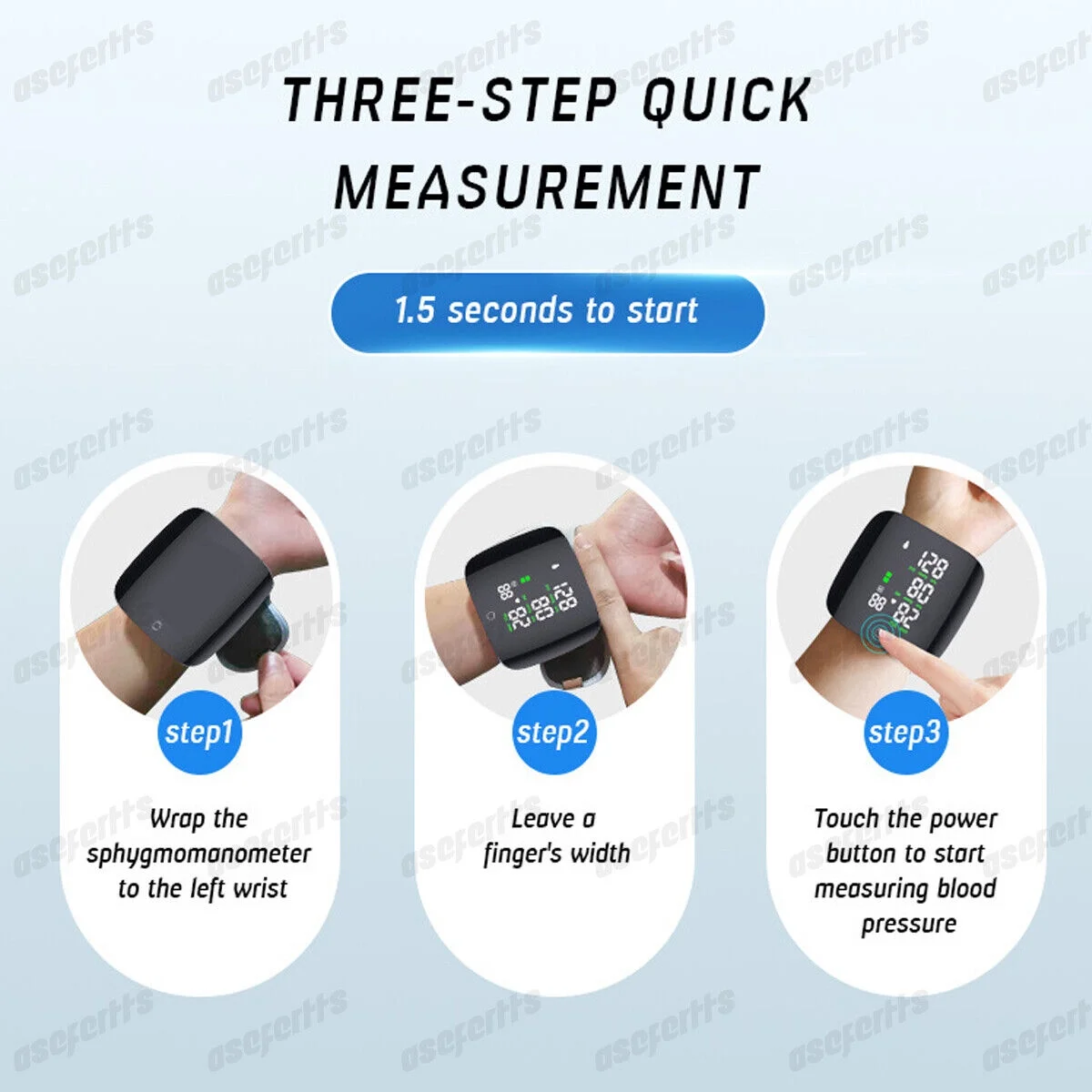 Wrist Blood Pressure Cuff LCD Display Automatic Voice Pulsometer Sphygmomanometer