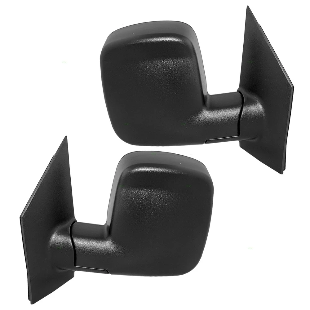 Brock Aftermarket Replacement Driver Left Passenger Right Manual Mirror Textured Black With Dual Glass Set Compatible With 2008-2022 Chevy Express