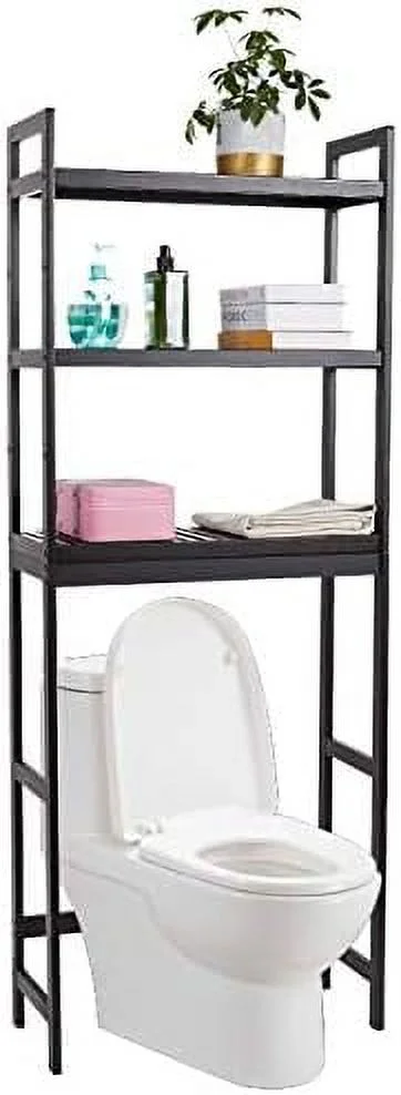 TQNJYGX Bathroom Over The Toilet Organizer  Rack with Adjustable Shelves 3 Tier  Freestanding  Plant Stand Multipurpose Organizer Space Saver for Laundry  Balcony，Brow