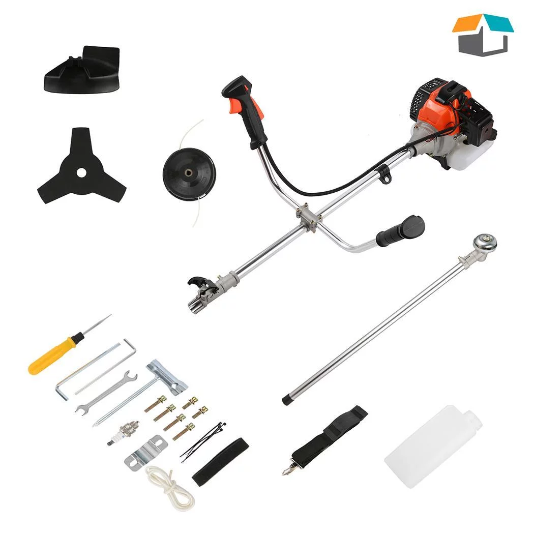 42.7CC String Trimmer 2-Cycle Grass Trimmer 2-in-1 Lawn Mower Gas Weed Eater with 2 Detachable Head