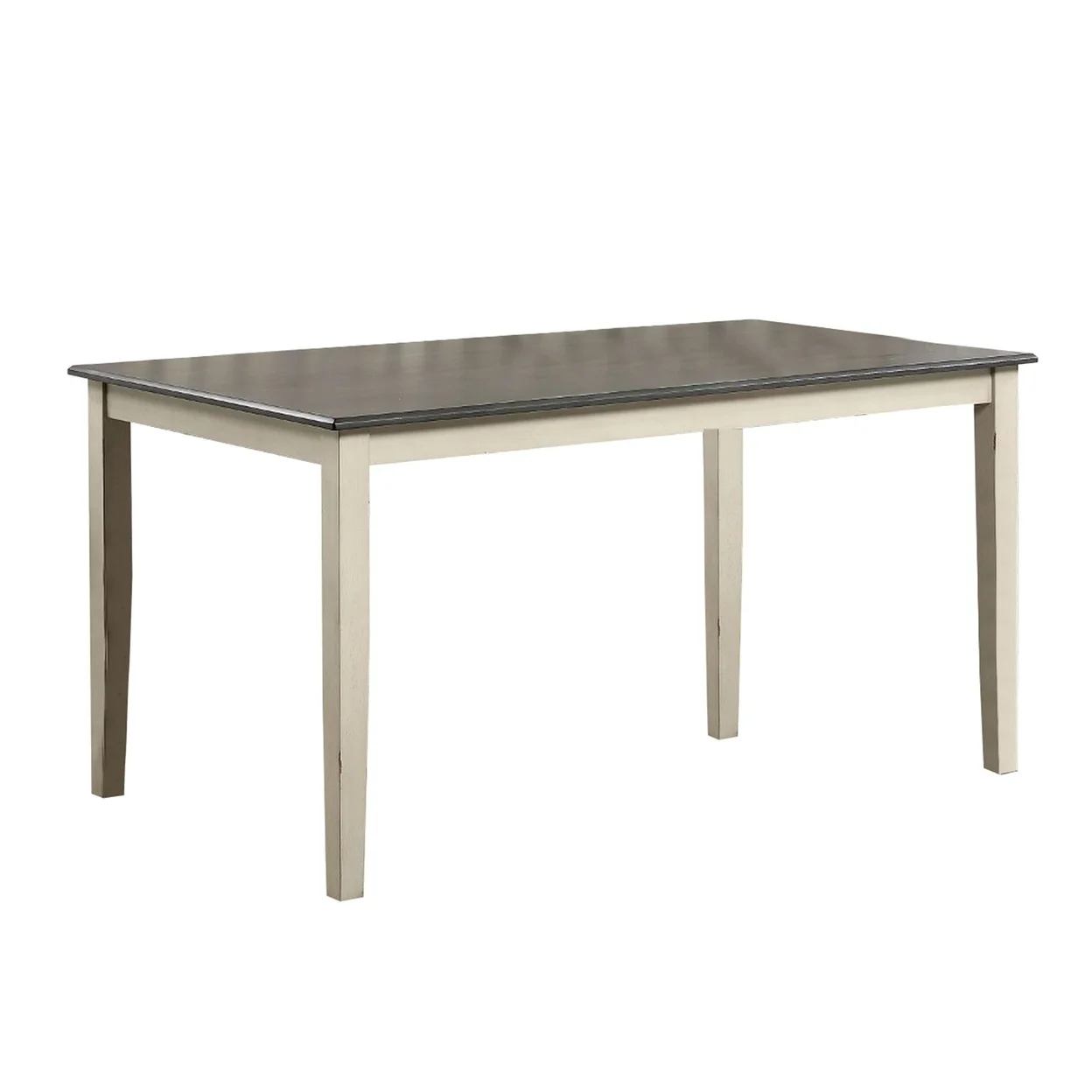 Two Tone Wooden Dining Table with Block Legs White - Saltoro Sherpi