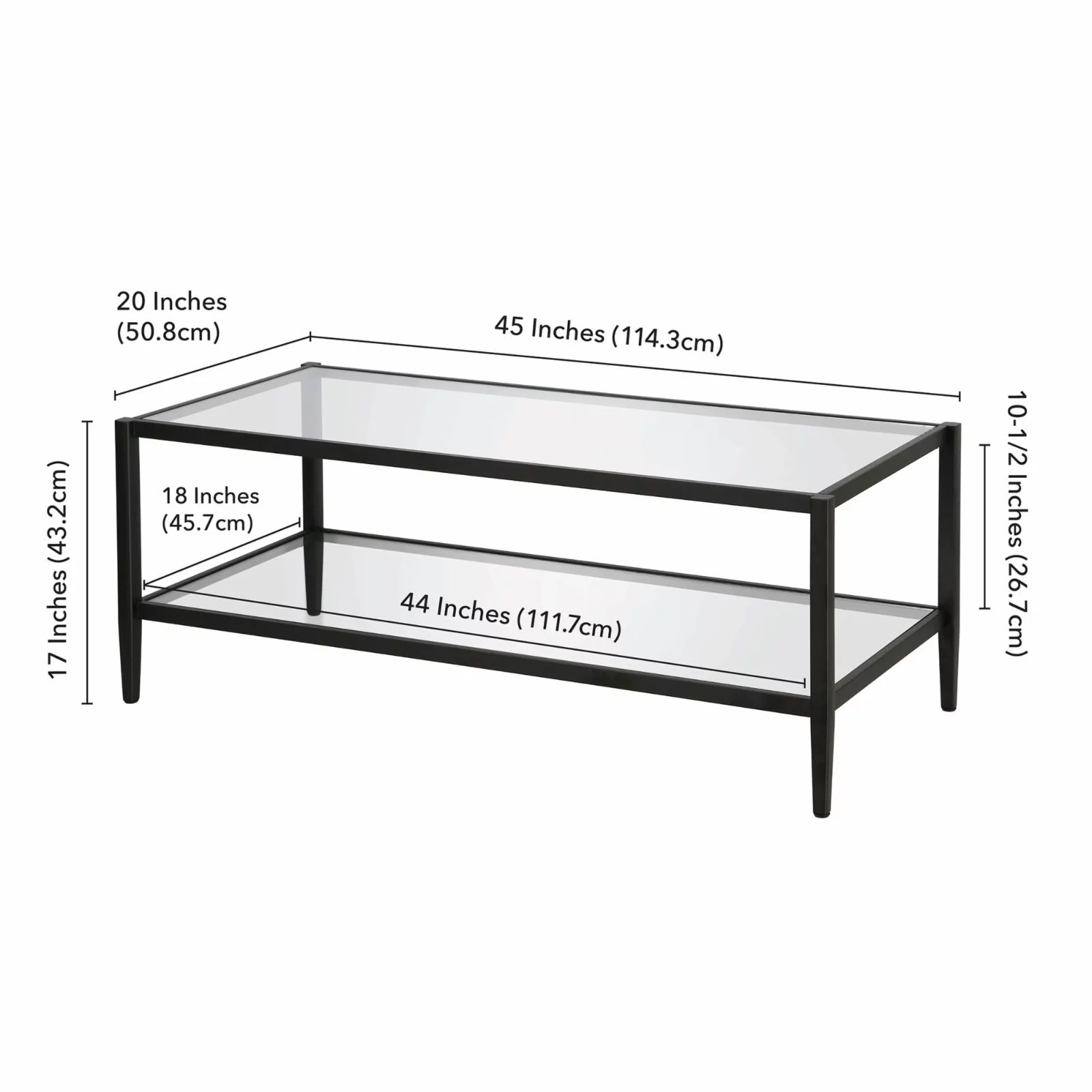 Evelyn&Zoe Coffee Table with Glass Top