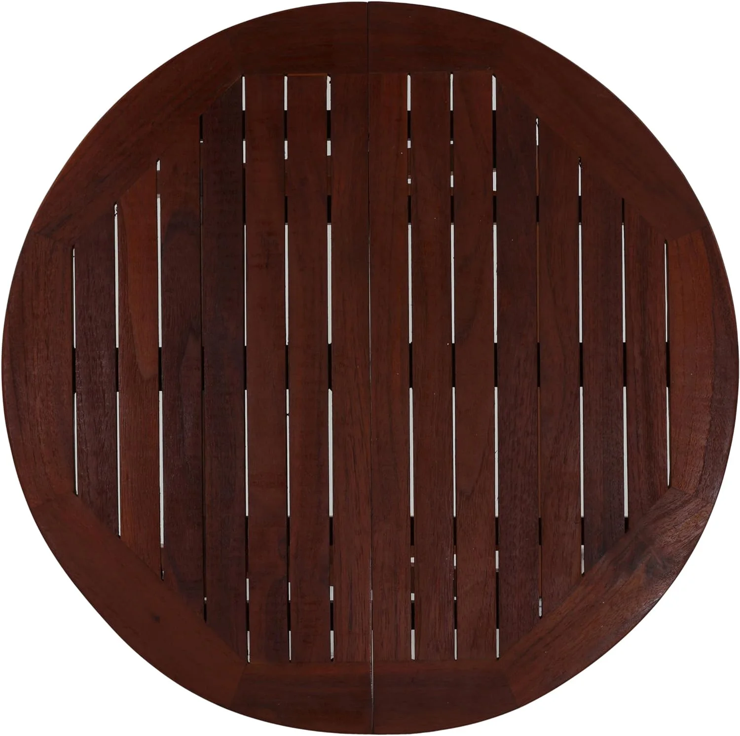 Karlyn Round Folding End Table In Teak Wood, 20