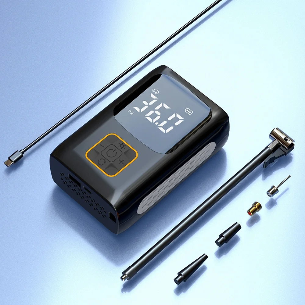 Nebublu Electric inflator,Tire Inflator Pump Car Tires Modes Portable Pump Car Tires Motor Display 4 Modes Portable Pump Car 4 Modes Portable Motor Bike Ball Air Compressor Display Inflator Bike Pump