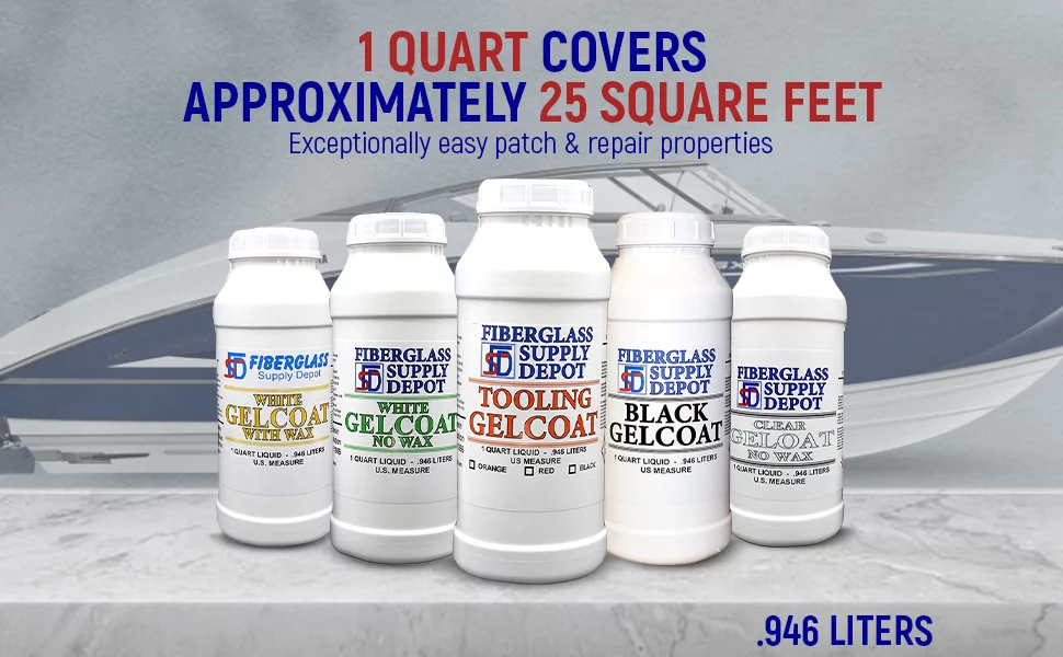 White Gelcoat - NO Wax - Quart with 15cc Hardener (MEKP)