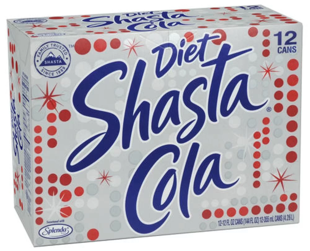 Shasta Soda Diet Cola, 12-Ounce Can, Quantity of 24