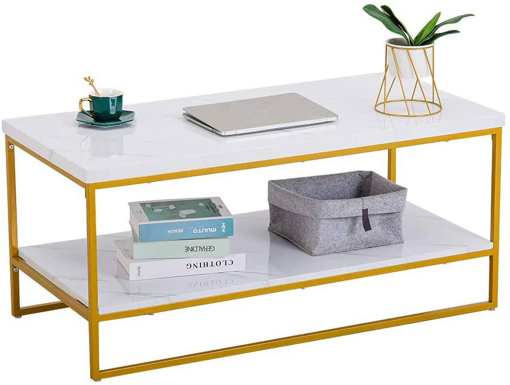 Marble Gold Coffee Table, 41.7