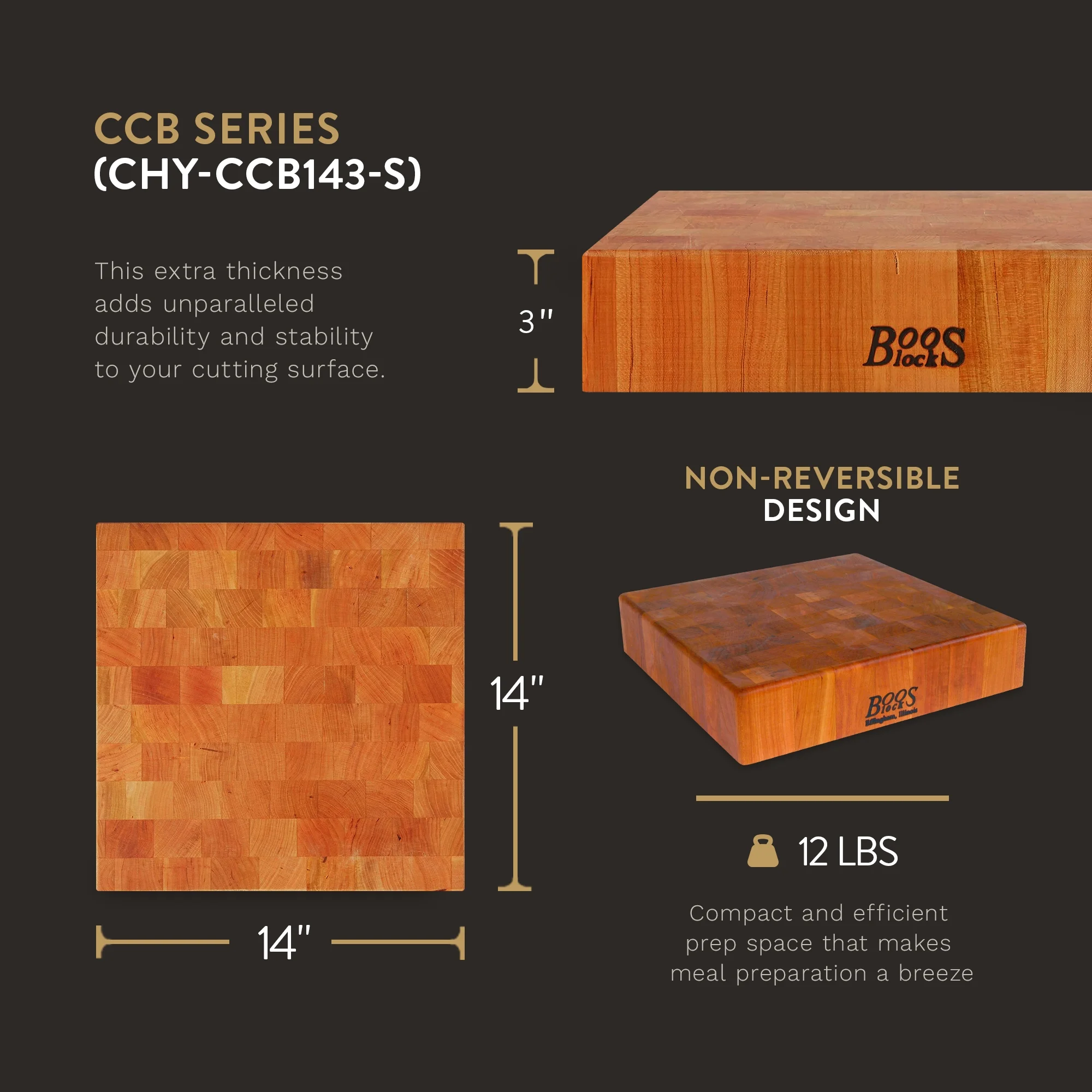 John Boos CCB Reversible Wood Chopping Board, 14