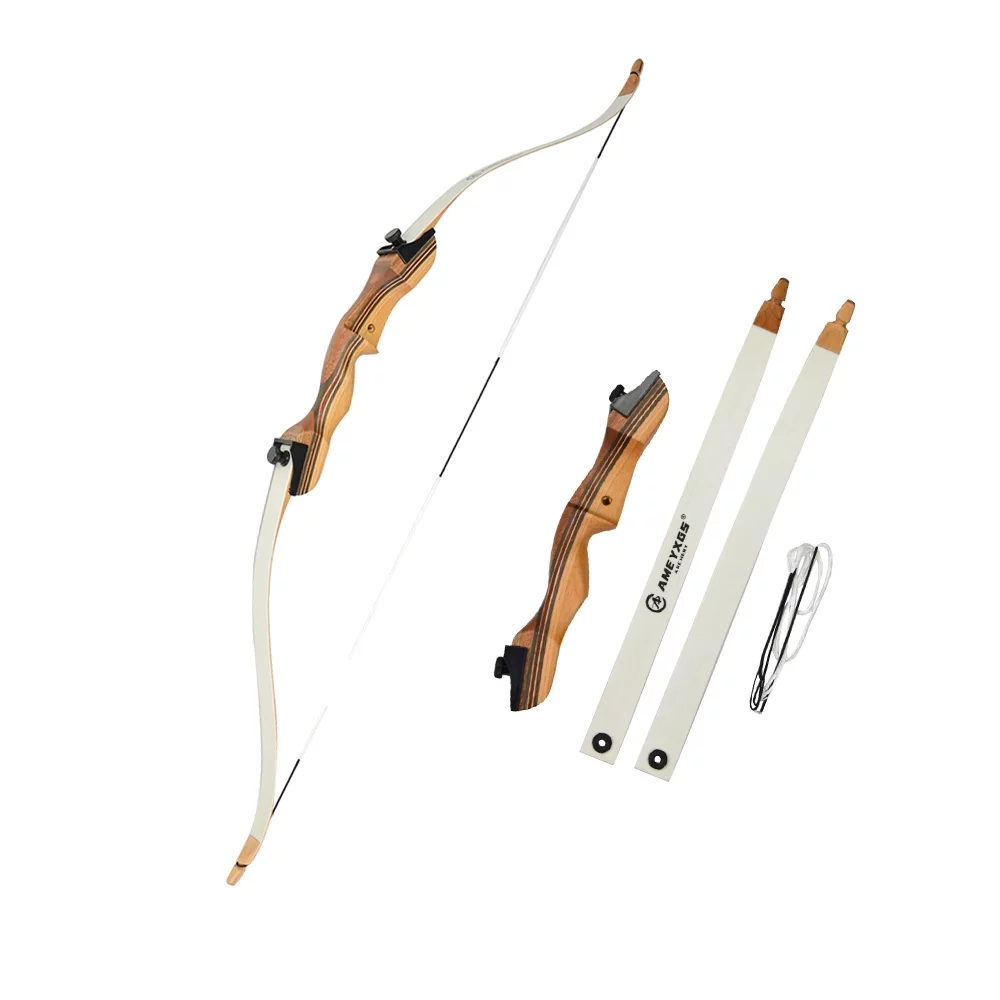 54 Inch Archery Recurve Bow Teens Child Takedown Hunting Bow Draw Weight 12-20lbs Right Hand Wooden Riser for Youth Beginner Hunting Target Shooting Competition(16Lbs)